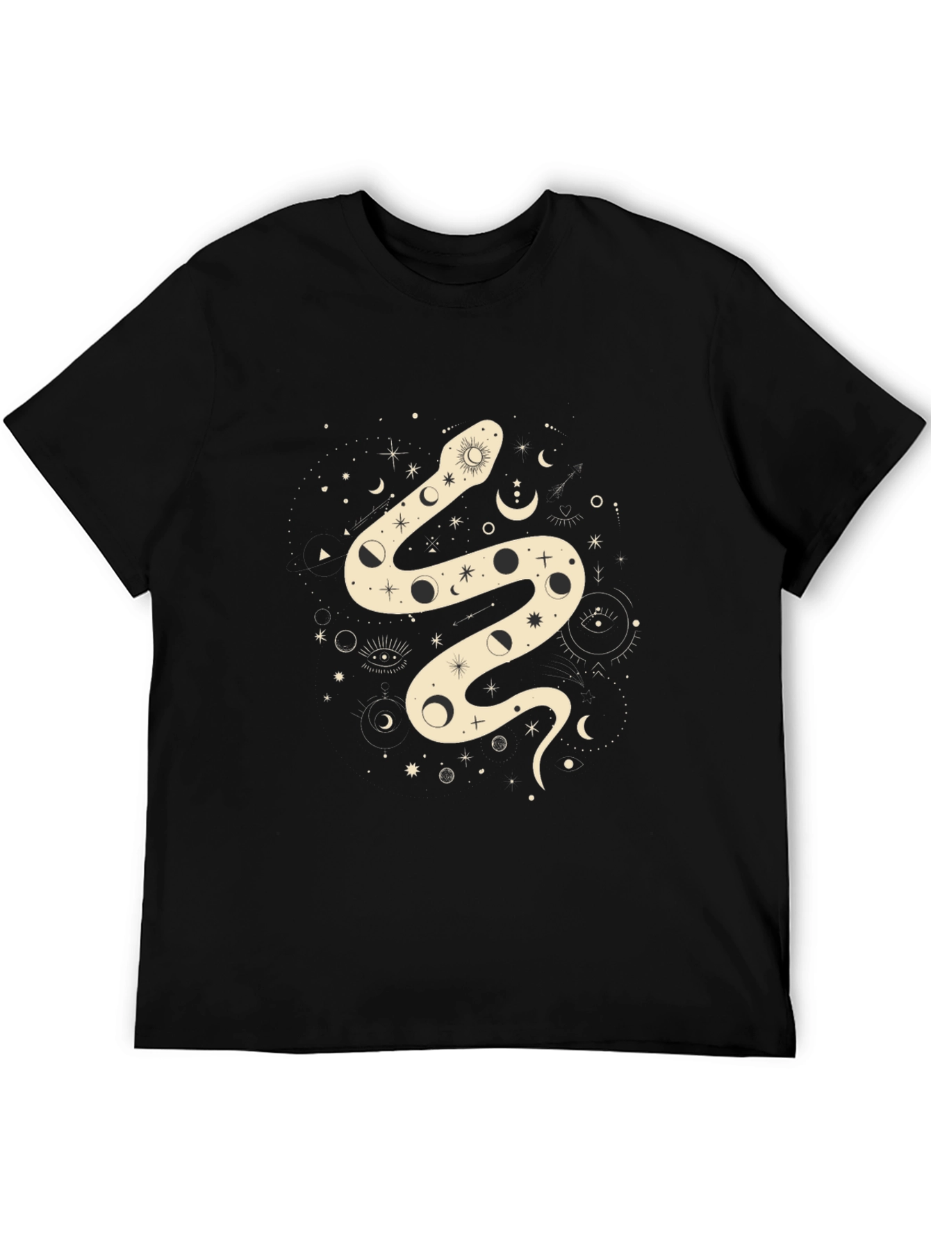 Mystic Snake Graphic Tee - Black Cotton