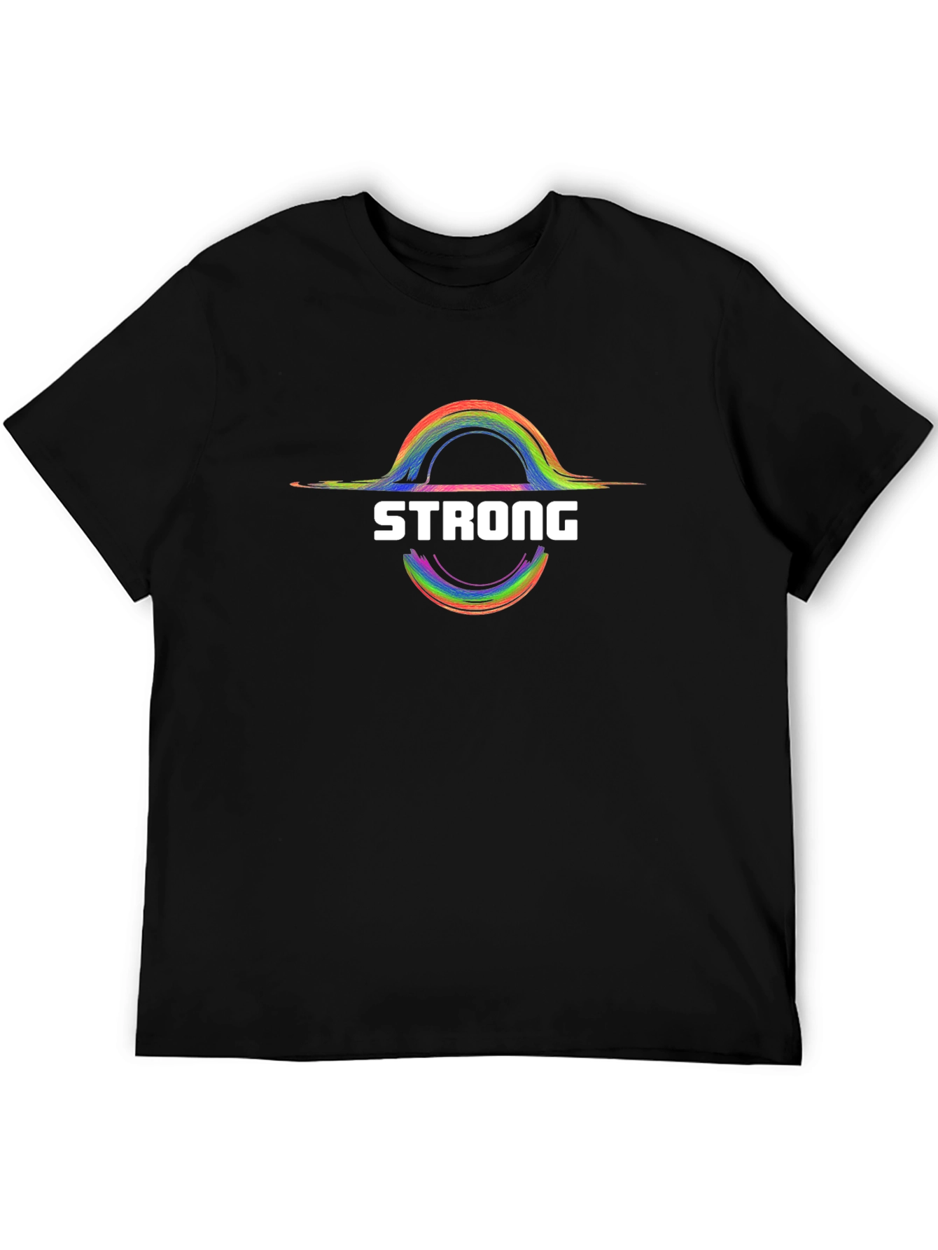 Strong Rainbow Graphic Black T-Shirt