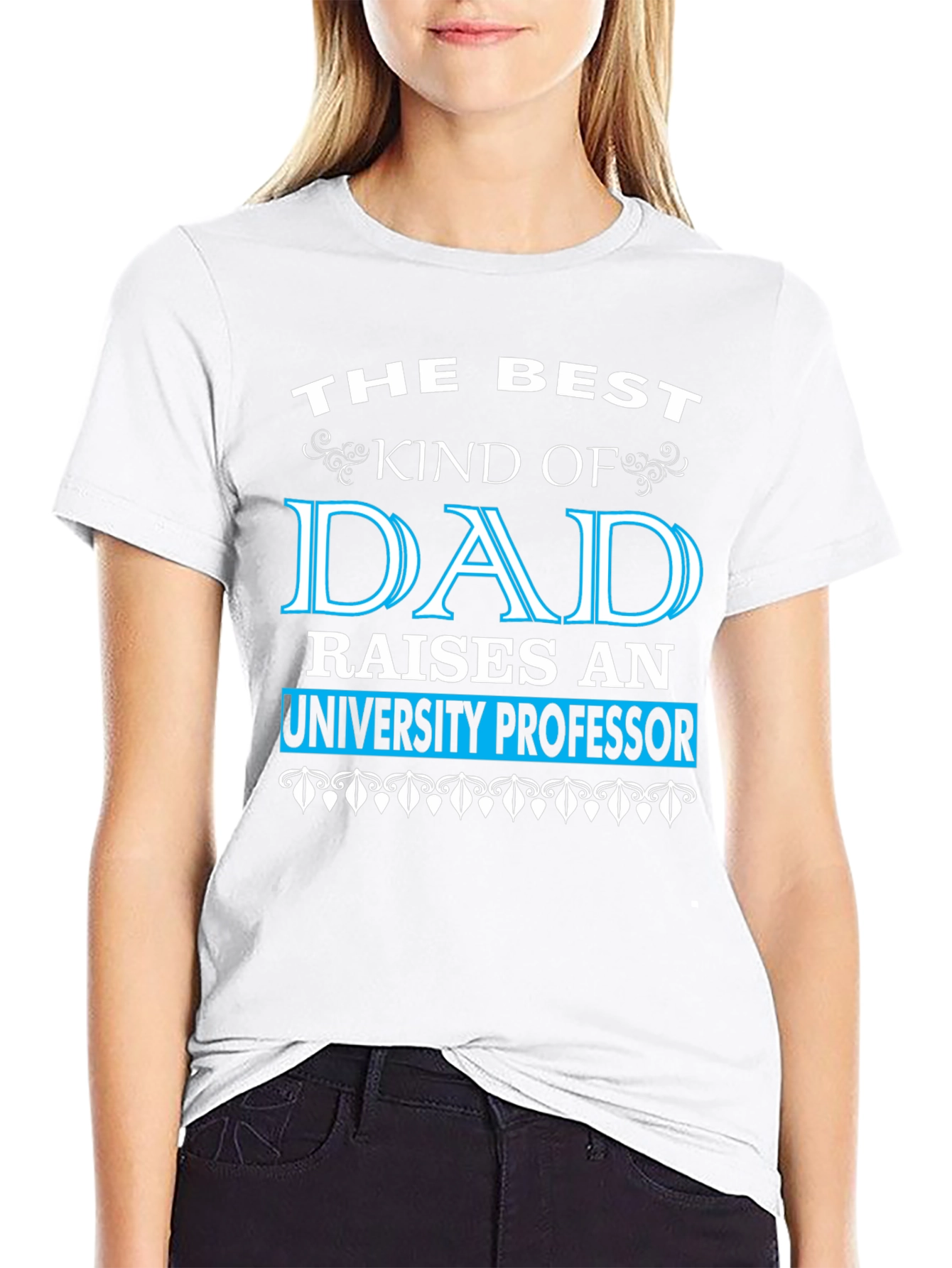 Best Dad Raises University Professor Black T-Shirt