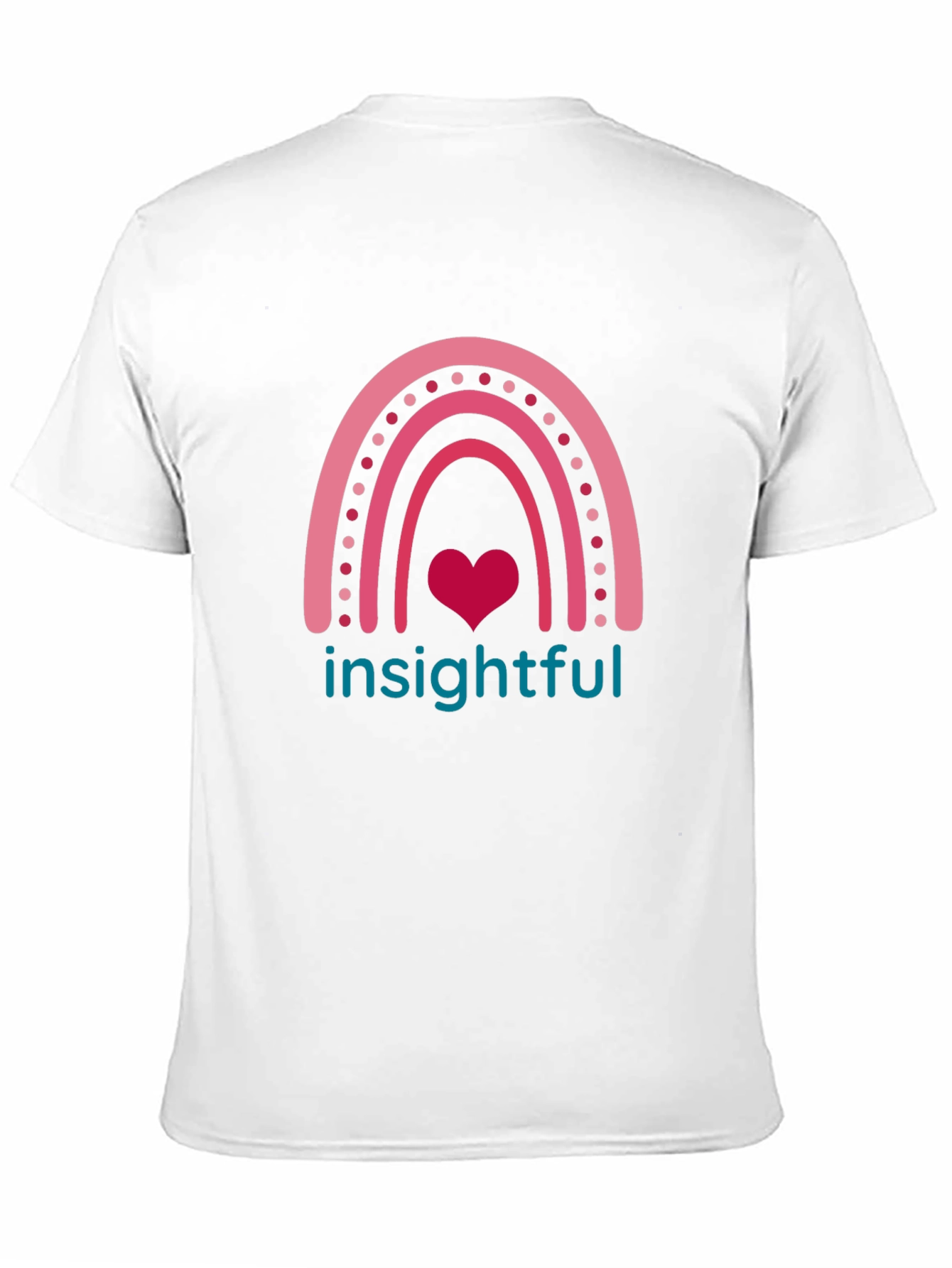 Insightful Rainbow Heart Tee - Black Casual T-Shirt