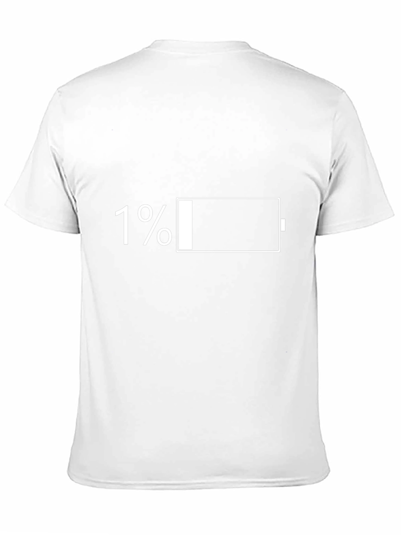 1% Battery Black T-Shirt - Low Power Mode