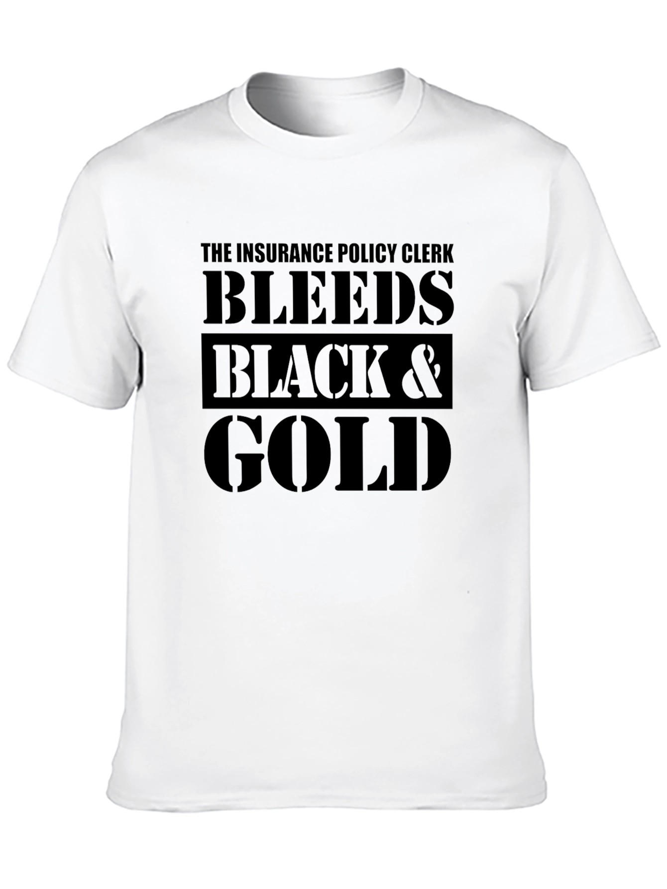 Insurance Policy Clerk Black & Gold Graphic Tee