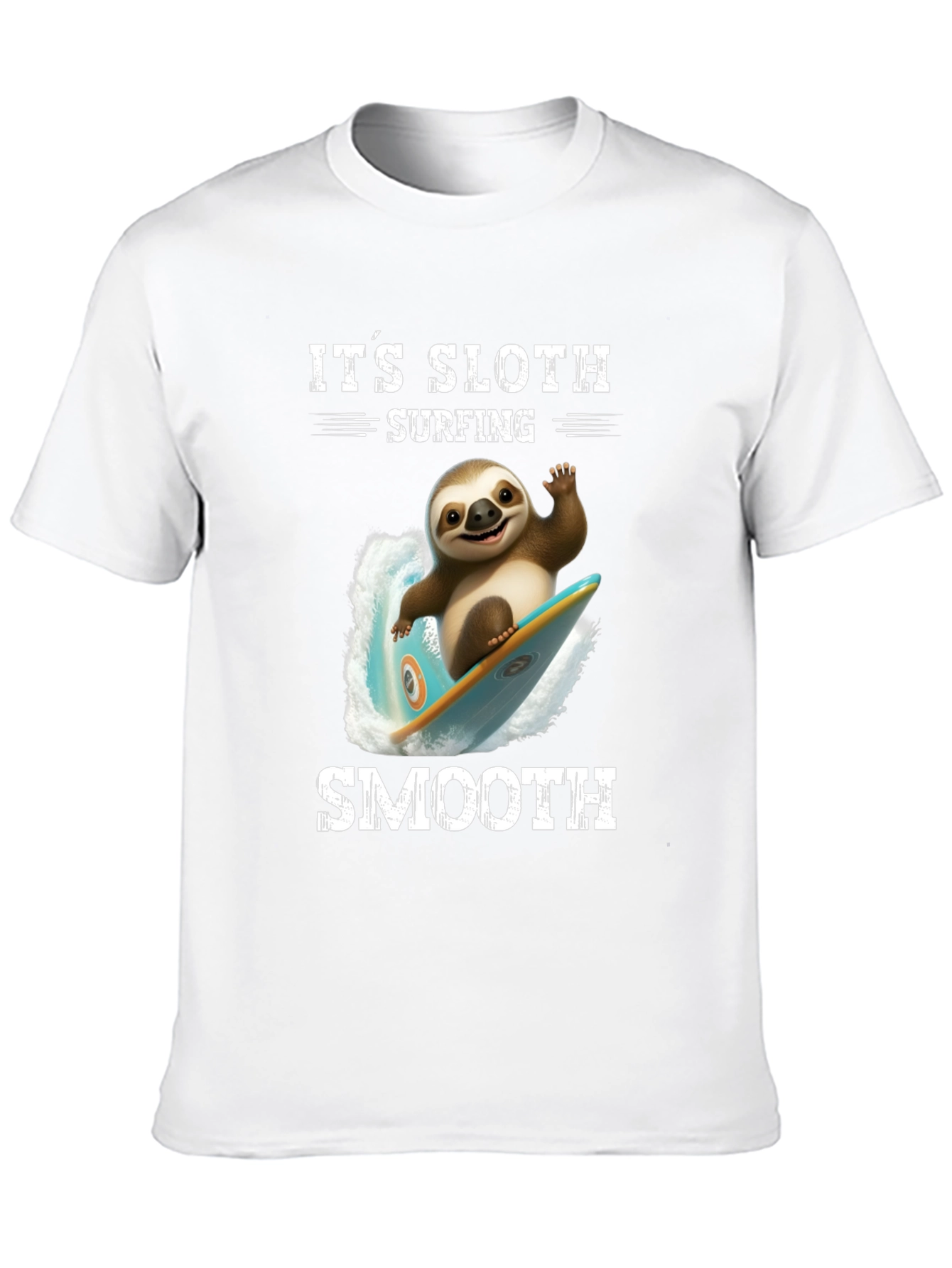 Sloth Surfing Smooth T-Shirt