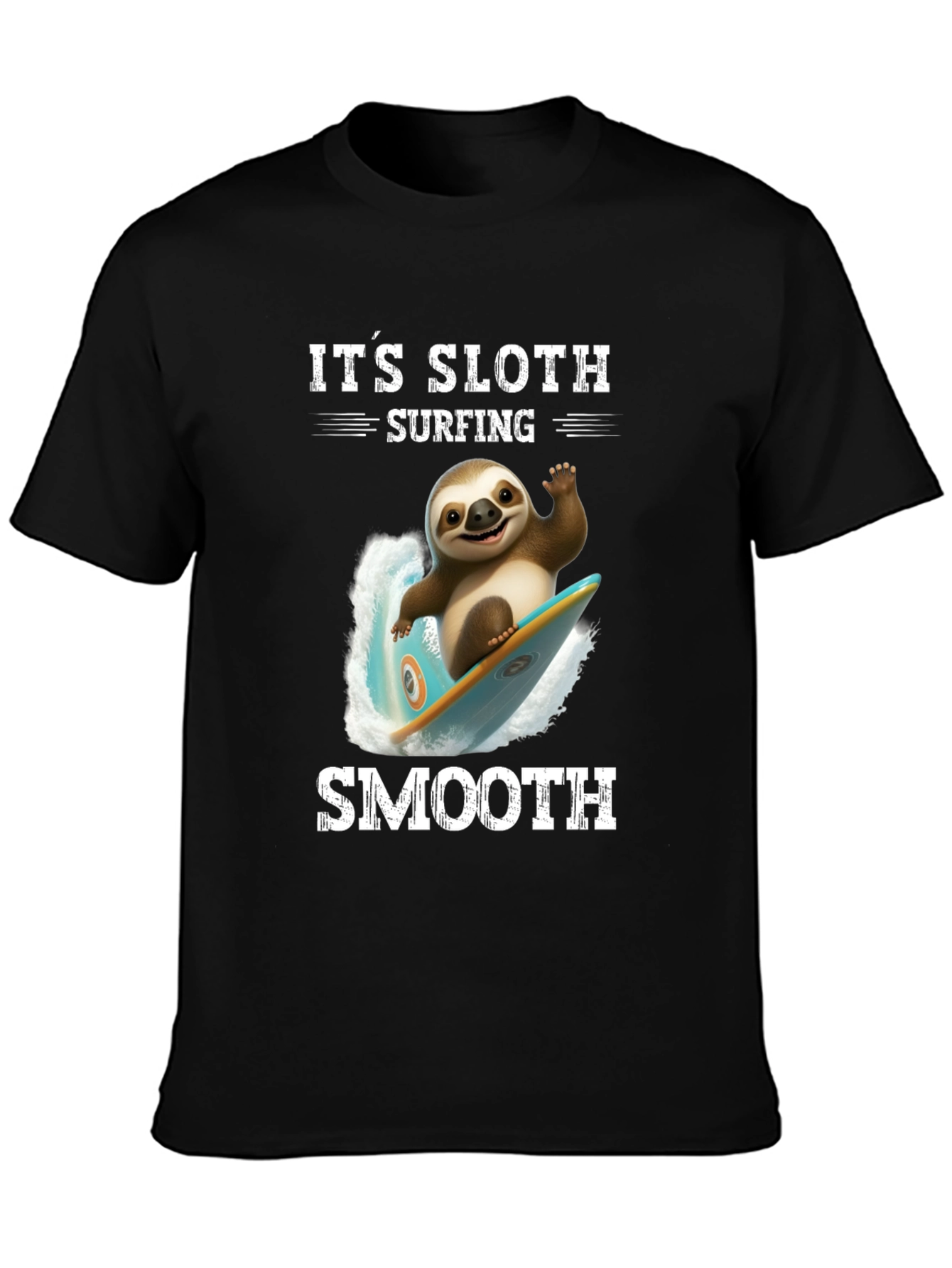 Sloth Surfing Smooth T-Shirt