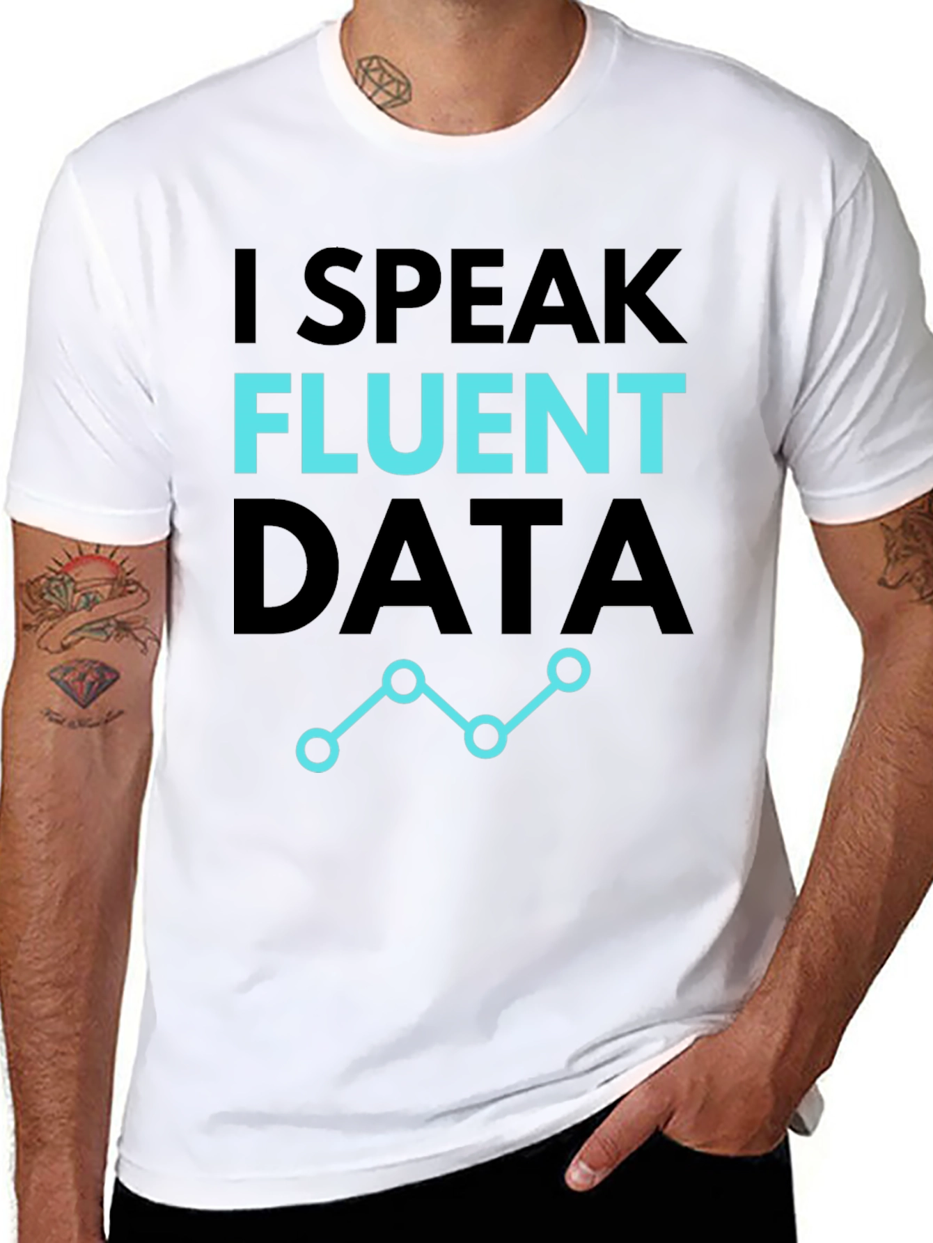 I Speak Fluent Data T-Shirt - Black Casual Tee