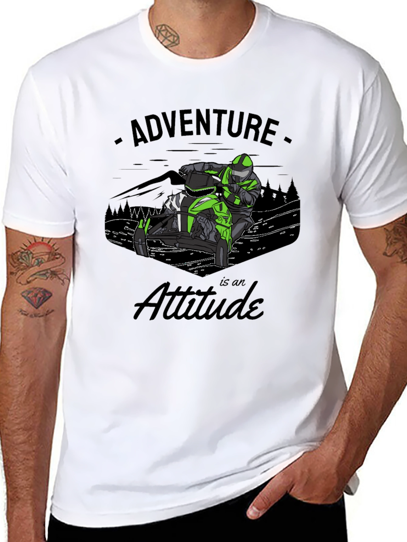 Adventure Attitude Black Graphic T-Shirt