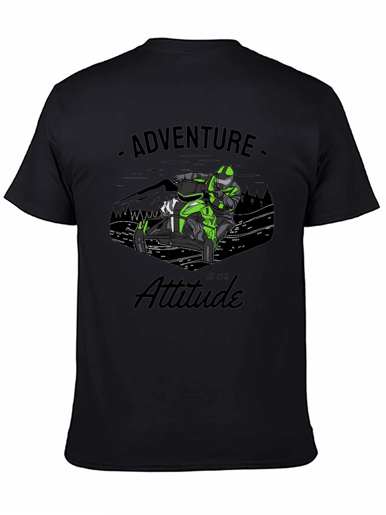 Adventure Attitude Black Graphic T-Shirt