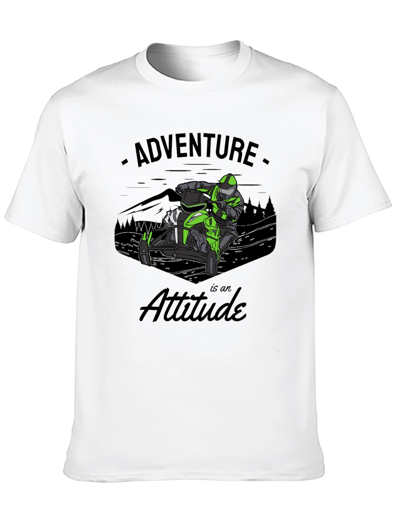 Adventure Attitude Black Graphic T-Shirt