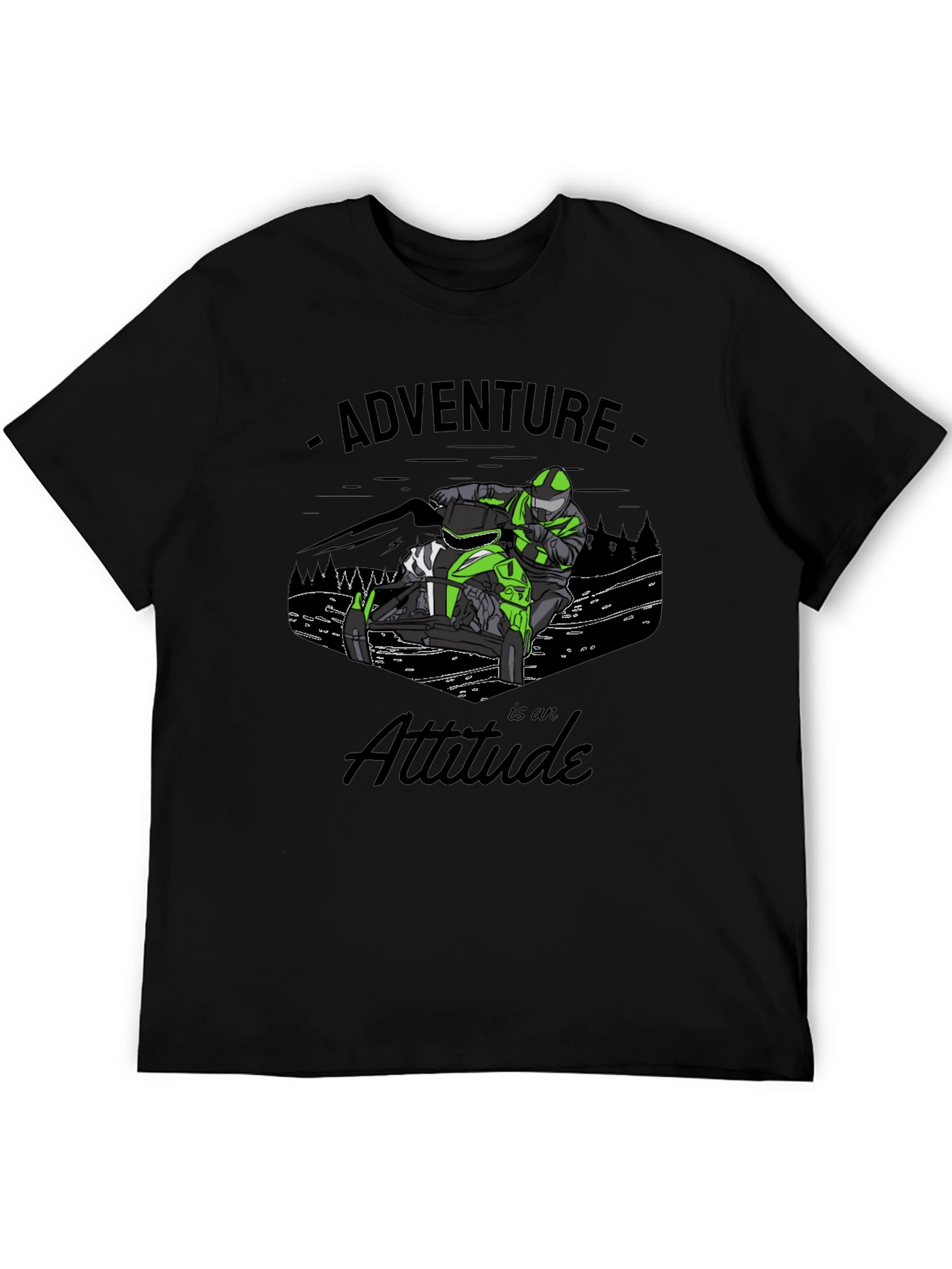 Adventure Attitude Black Graphic T-Shirt