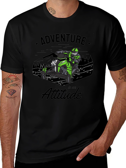 Adventure Attitude Black Graphic T-Shirt