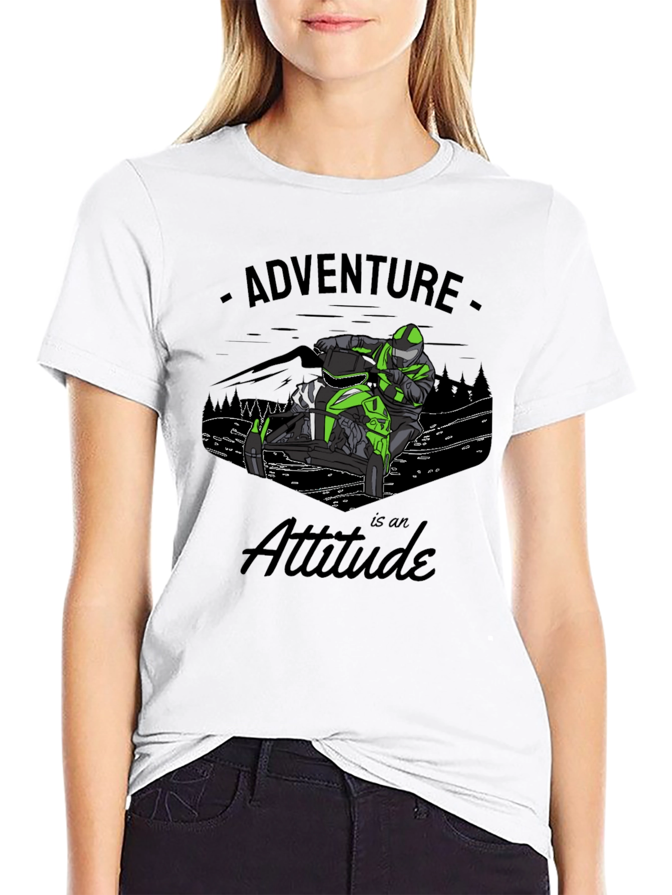 Adventure Attitude Black Graphic T-Shirt