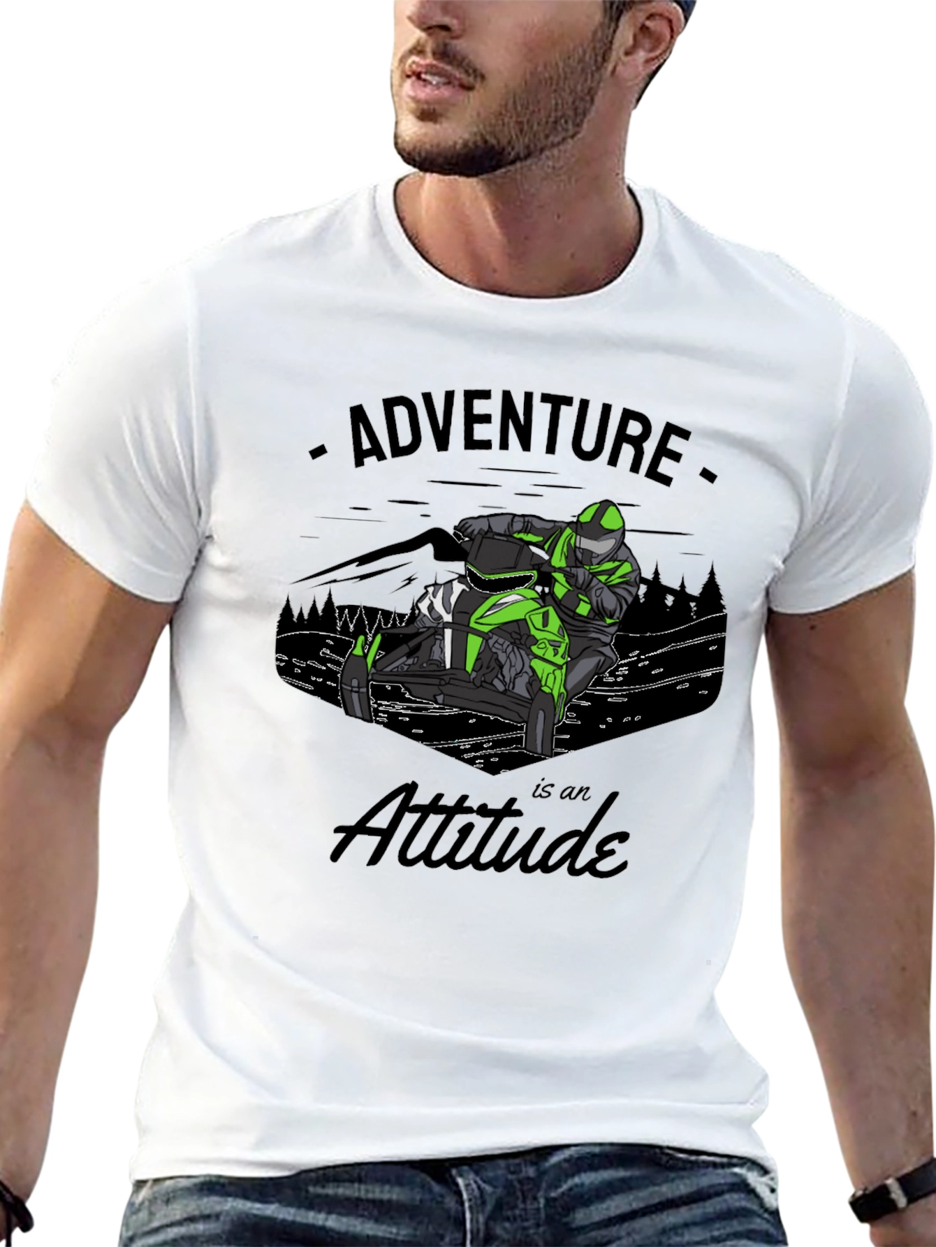 Adventure Attitude Black Graphic T-Shirt