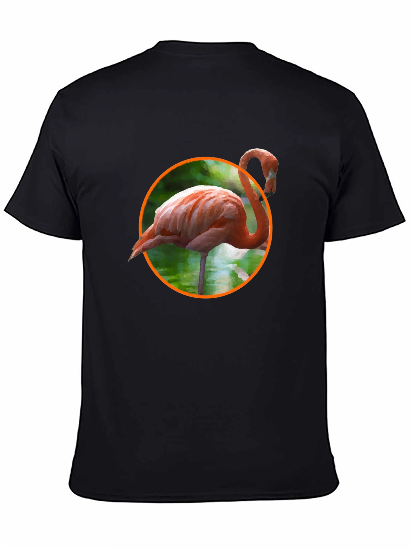 Flamingo Graphic Print Black T-Shirt