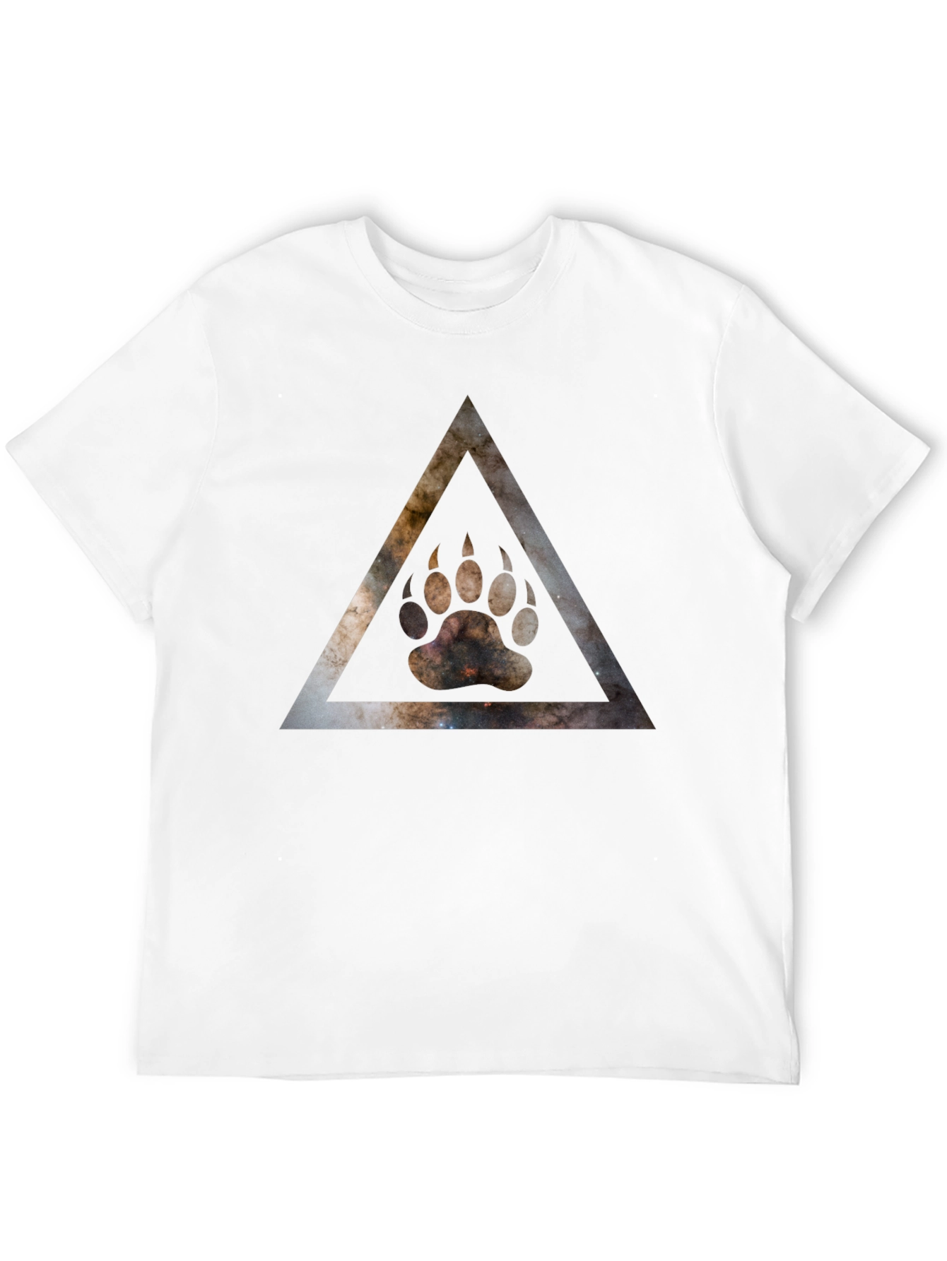 Cosmic Bear Paw Triangle Graphic T-Shirt
