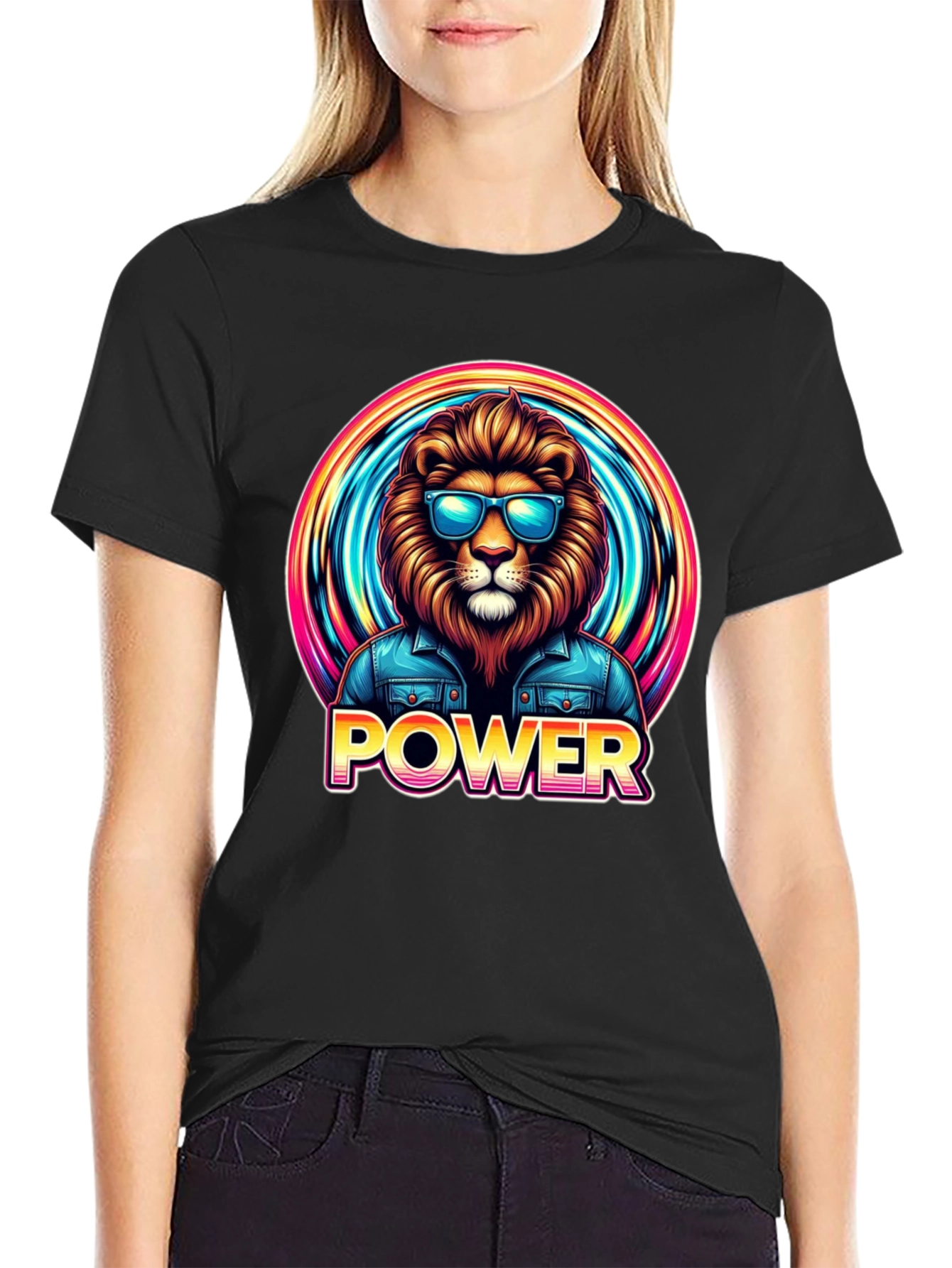 Power Lion Graphic Tee - Cool Animal Design
