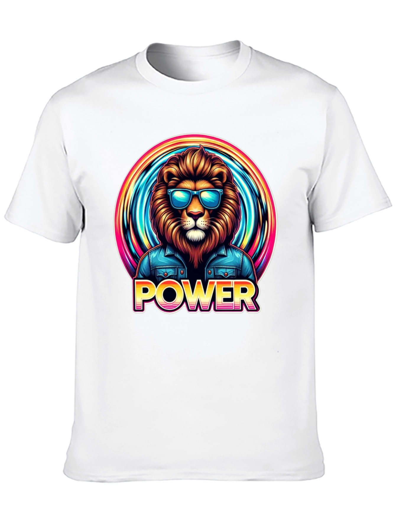 Power Lion Graphic Tee - Cool Animal Design