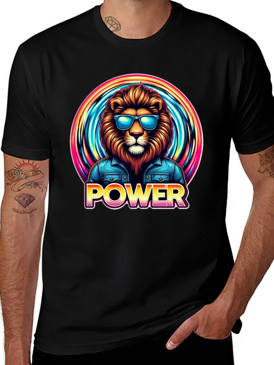 Power Lion Graphic Tee - Cool Animal Design