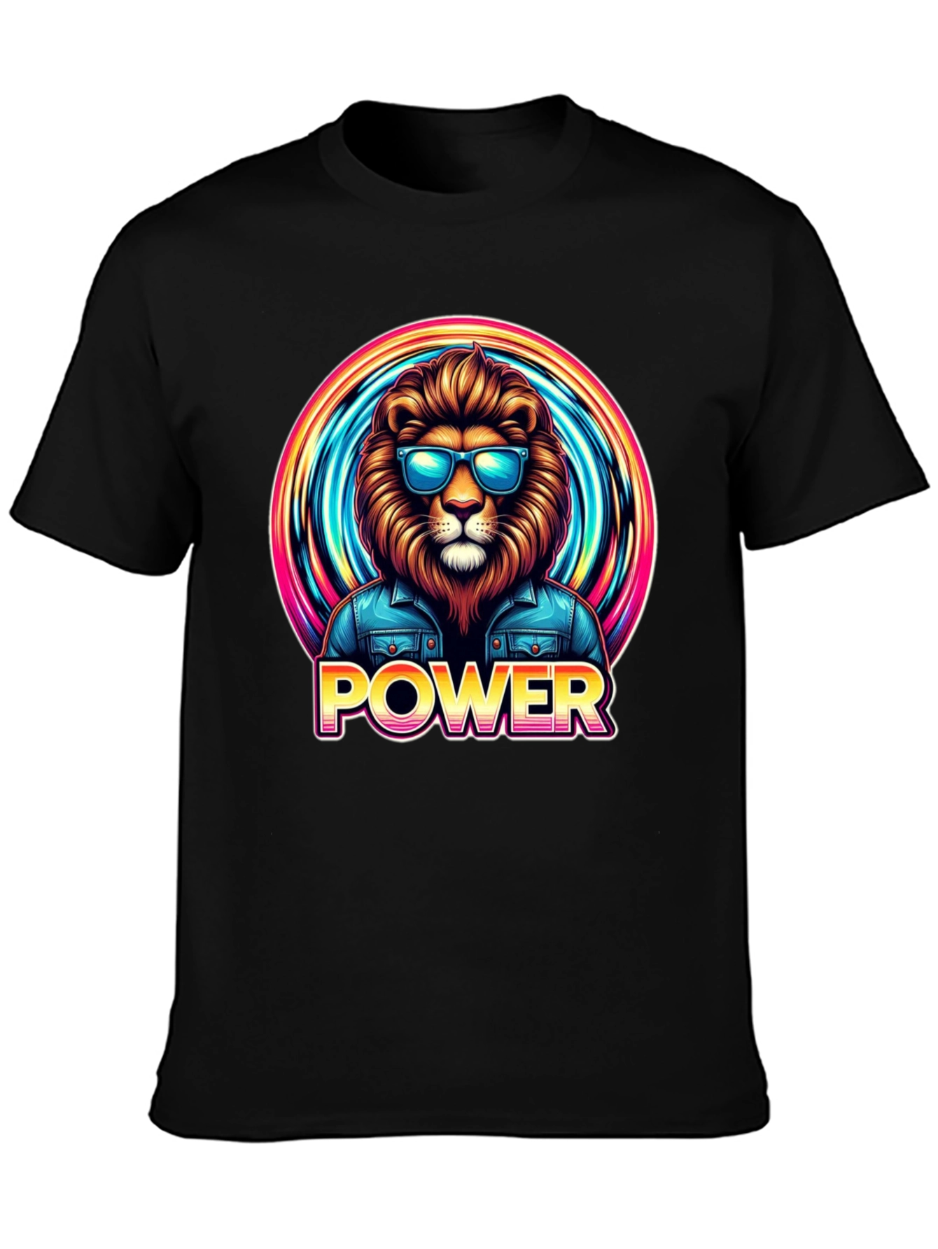 Power Lion Graphic Tee - Cool Animal Design
