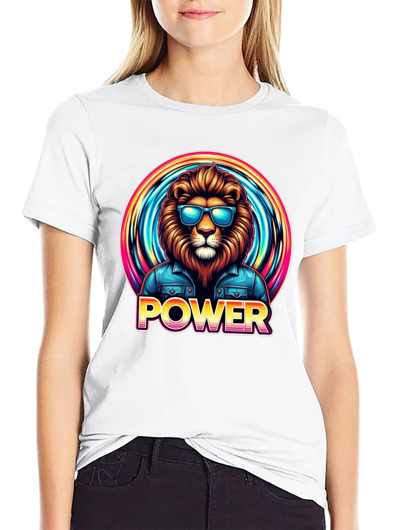 Power Lion Graphic Tee - Cool Animal Design