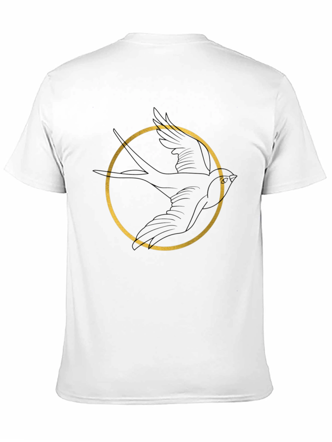Bird Circle Graphic Tee - Black Unisex Cotton T-Shirt