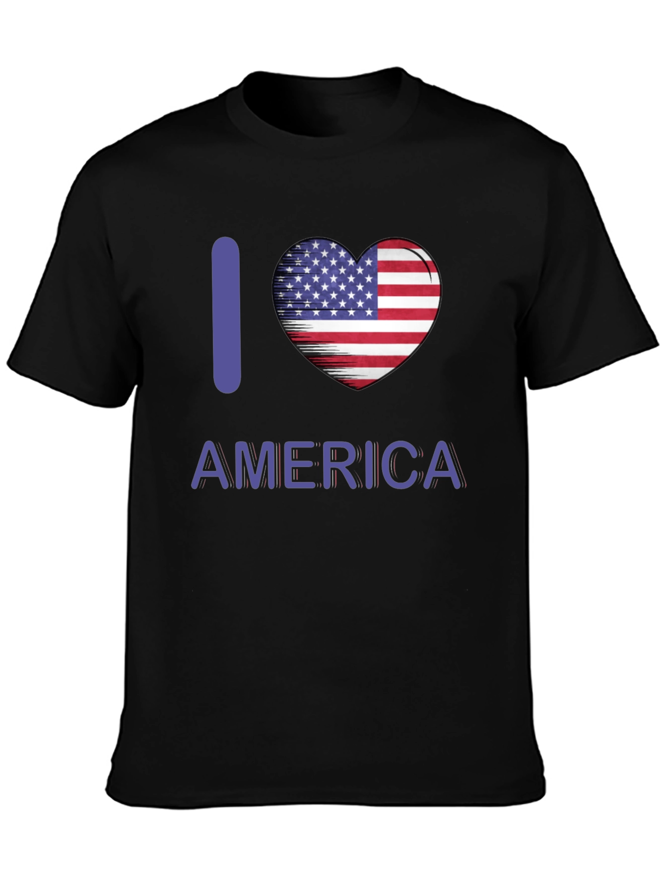 I Love America T-Shirt Patriotic Pride USA Flag Heart