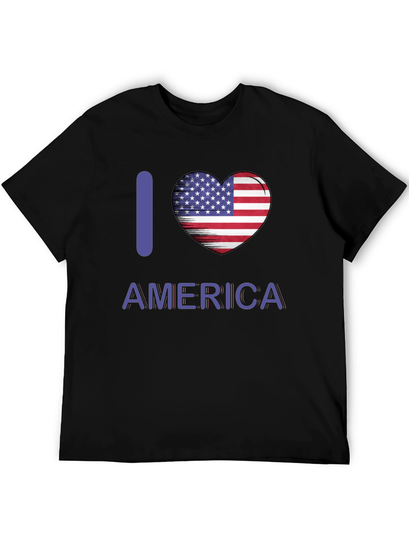 I Love America T-Shirt Patriotic Pride USA Flag Heart