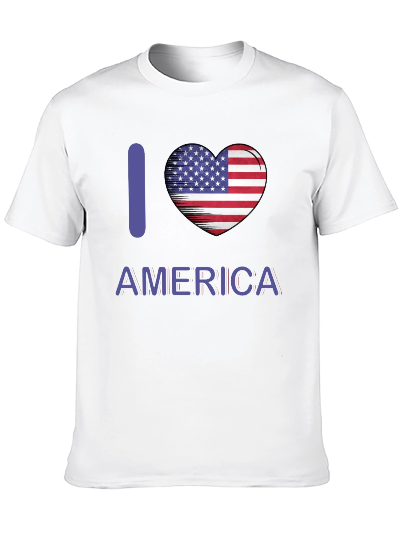 I Love America T-Shirt Patriotic Pride USA Flag Heart