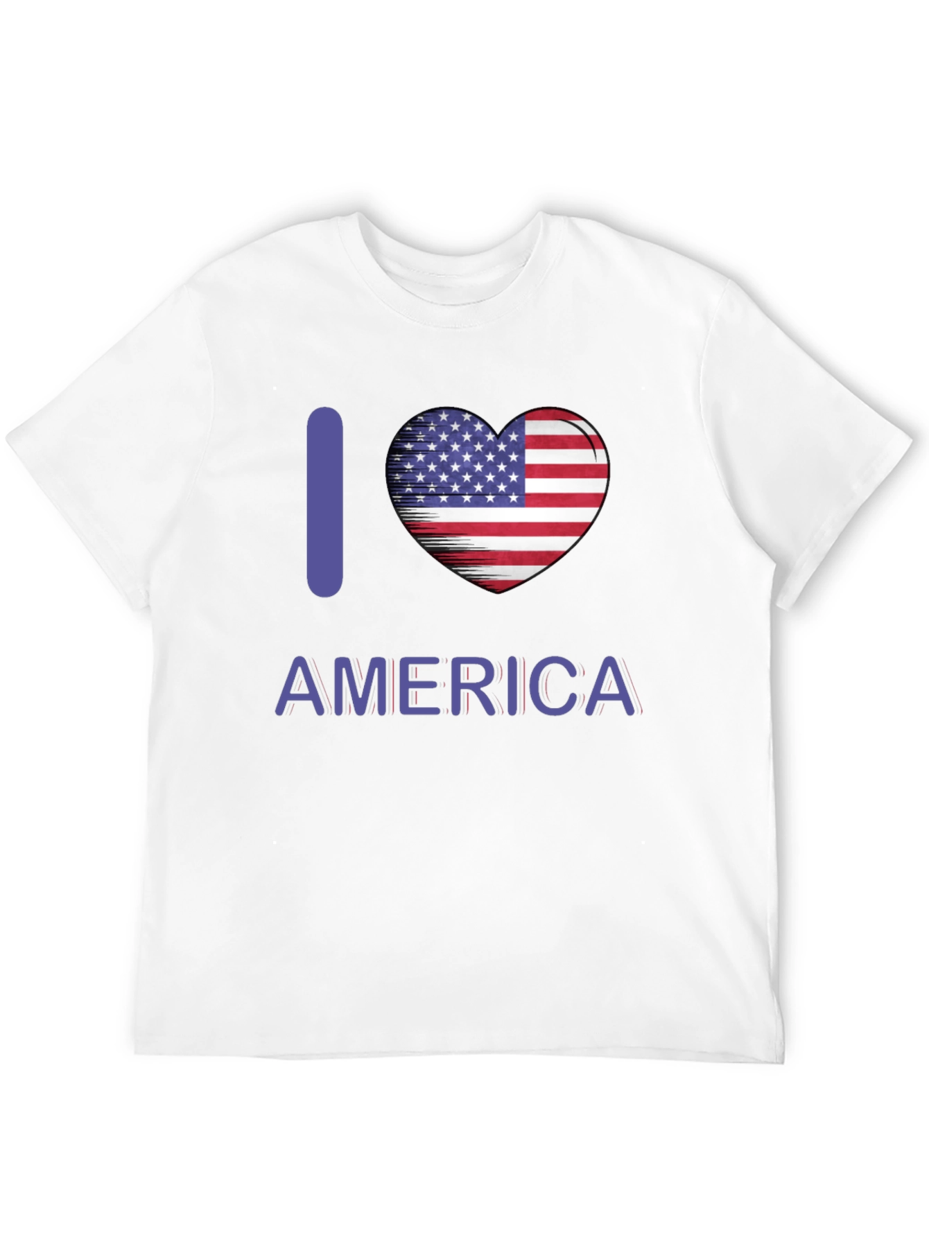I Love America T-Shirt Patriotic Pride USA Flag Heart
