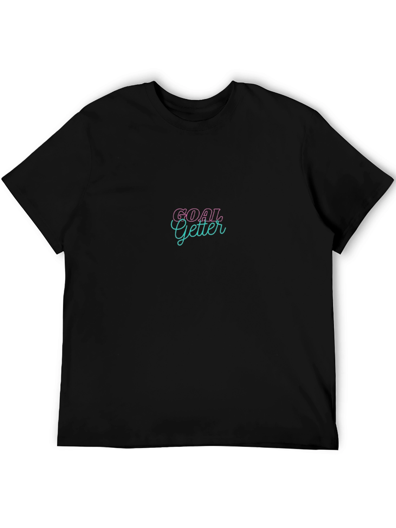 Goal Getter Graphic Tee - Black Cotton T-Shirt