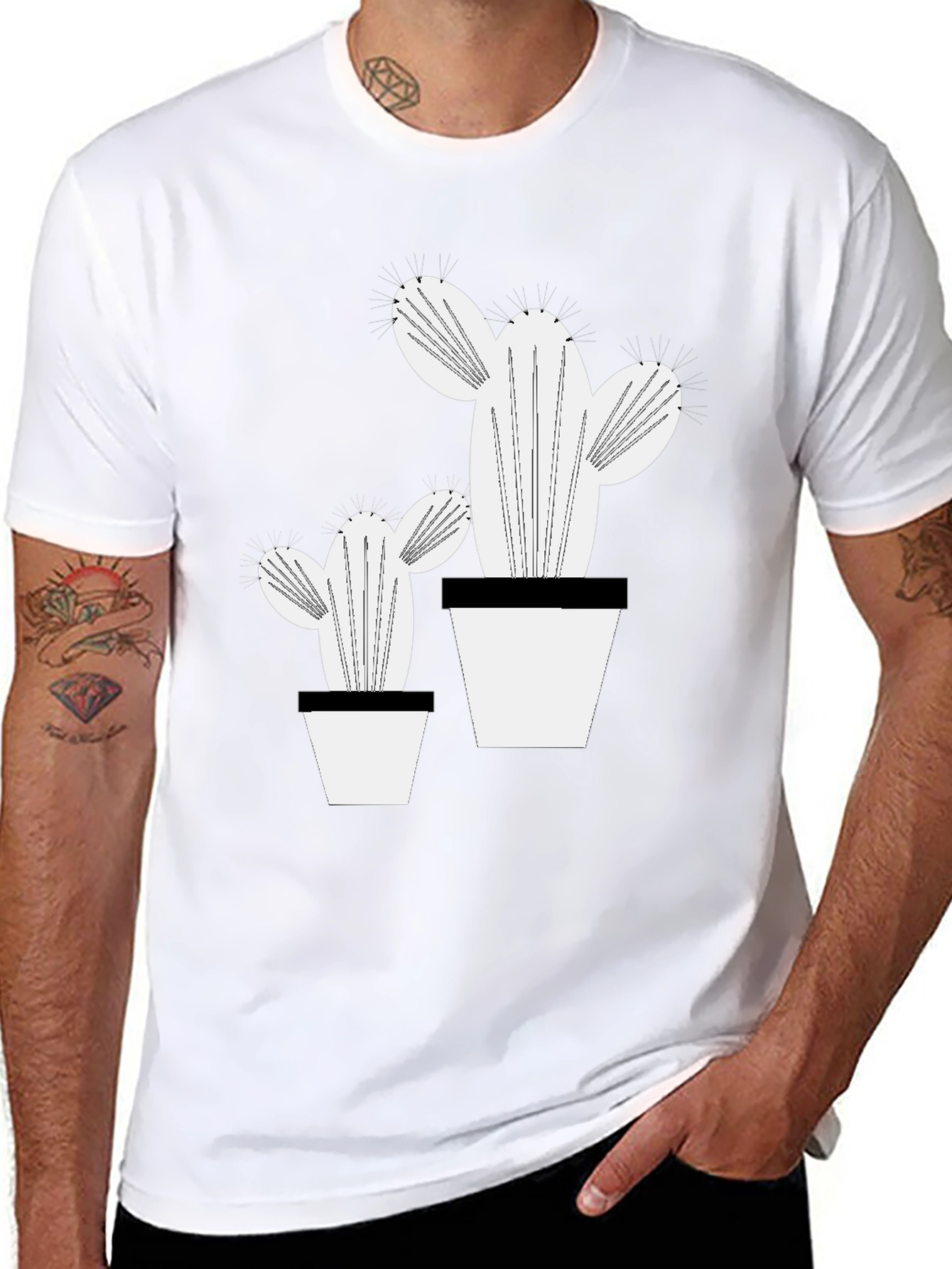Cactus Graphic T-Shirt - Modern Plant Lover Tee