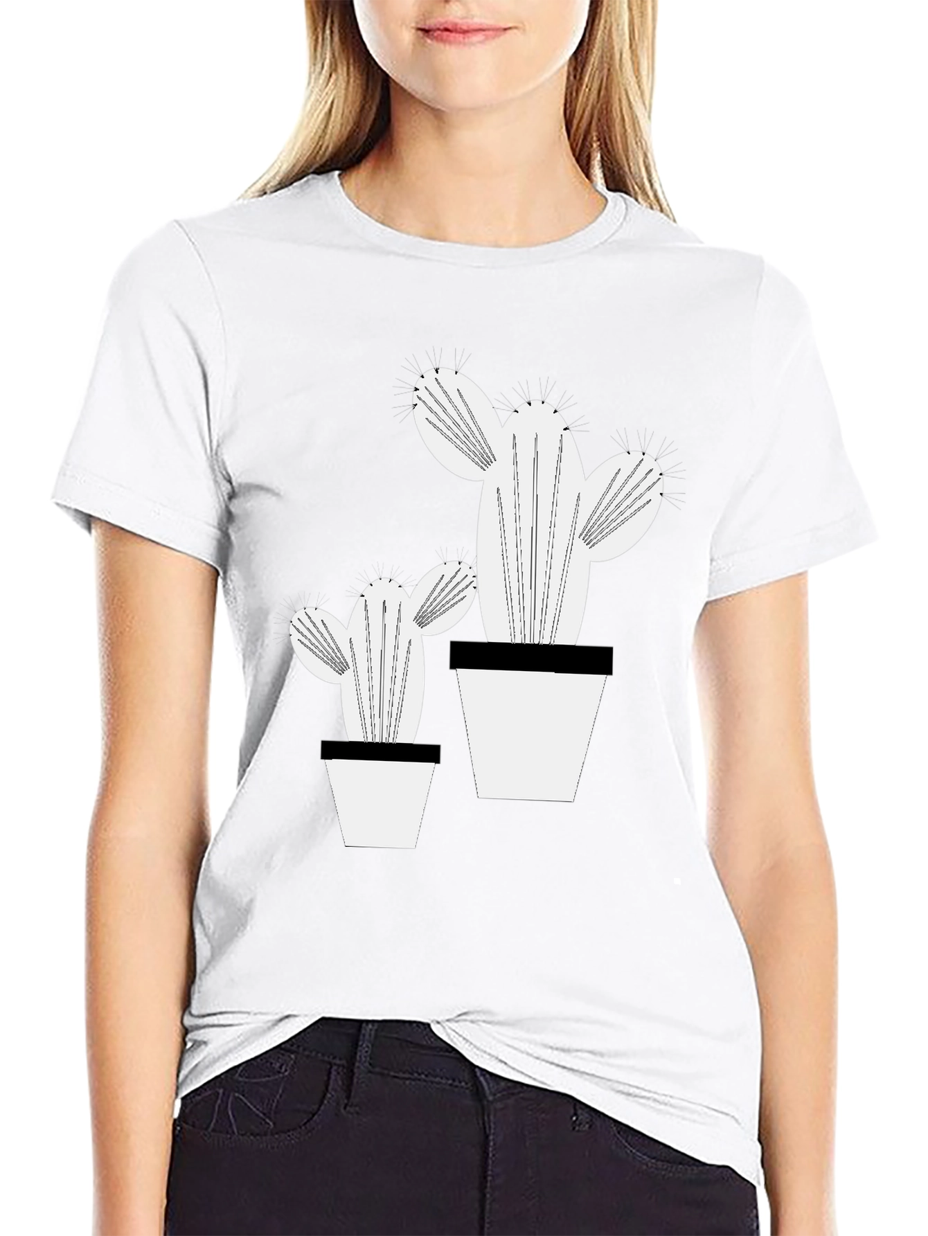 Cactus Graphic T-Shirt - Modern Plant Lover Tee