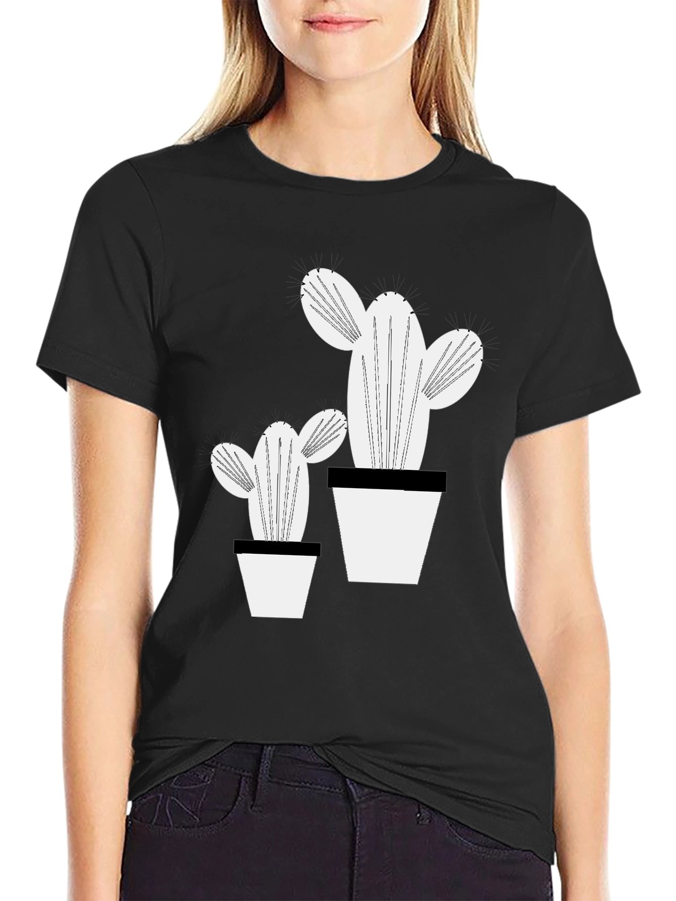Cactus Graphic T-Shirt - Modern Plant Lover Tee