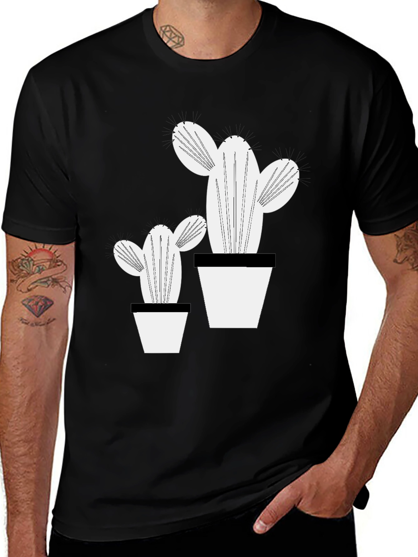 Cactus Graphic T-Shirt - Modern Plant Lover Tee