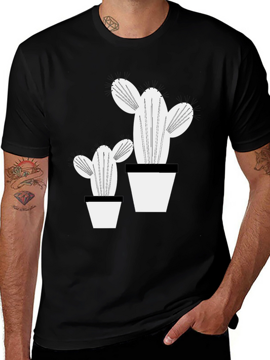 Cactus Graphic T-Shirt - Modern Plant Lover Tee