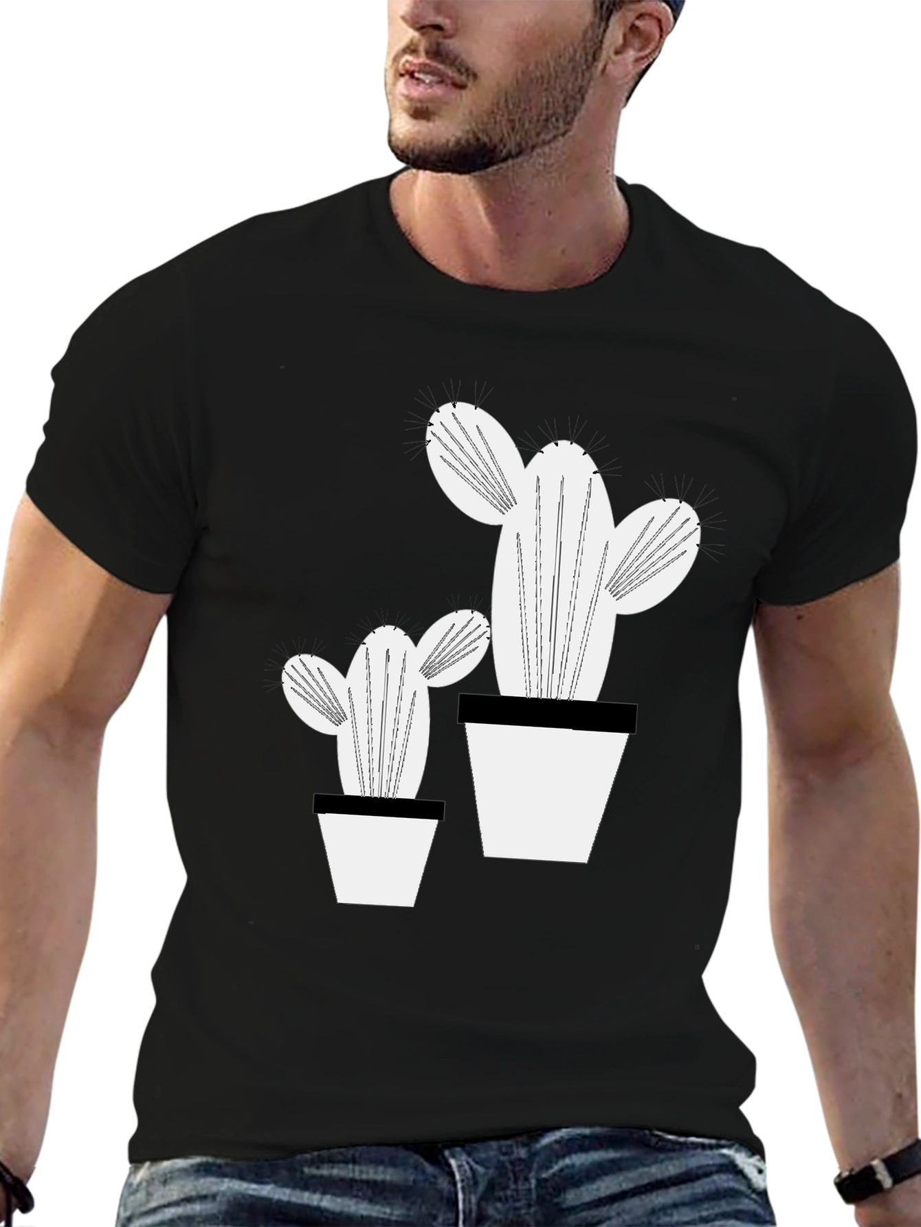 Cactus Graphic T-Shirt - Modern Plant Lover Tee