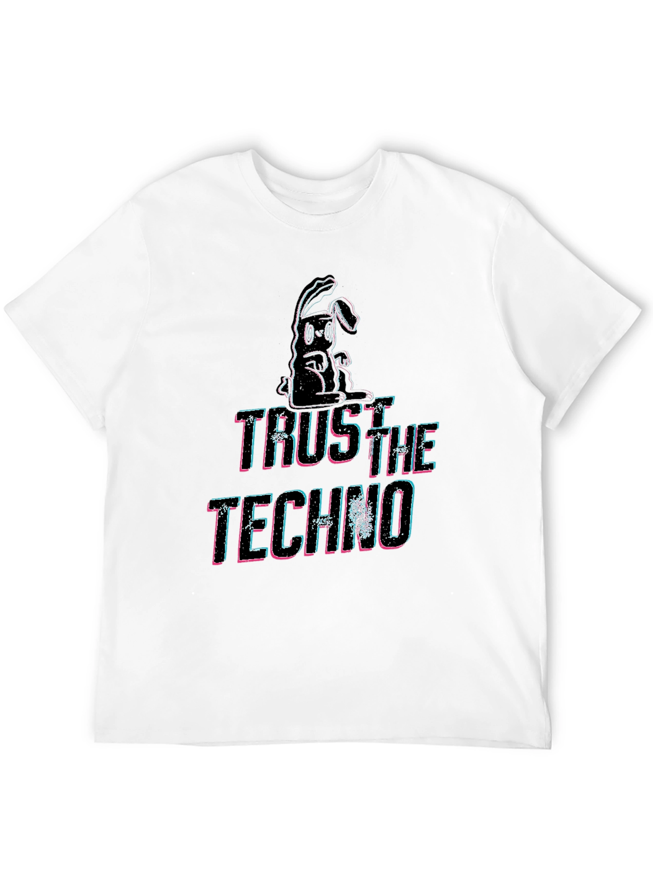 Trust the Techno Graphic Print Black T-Shirt