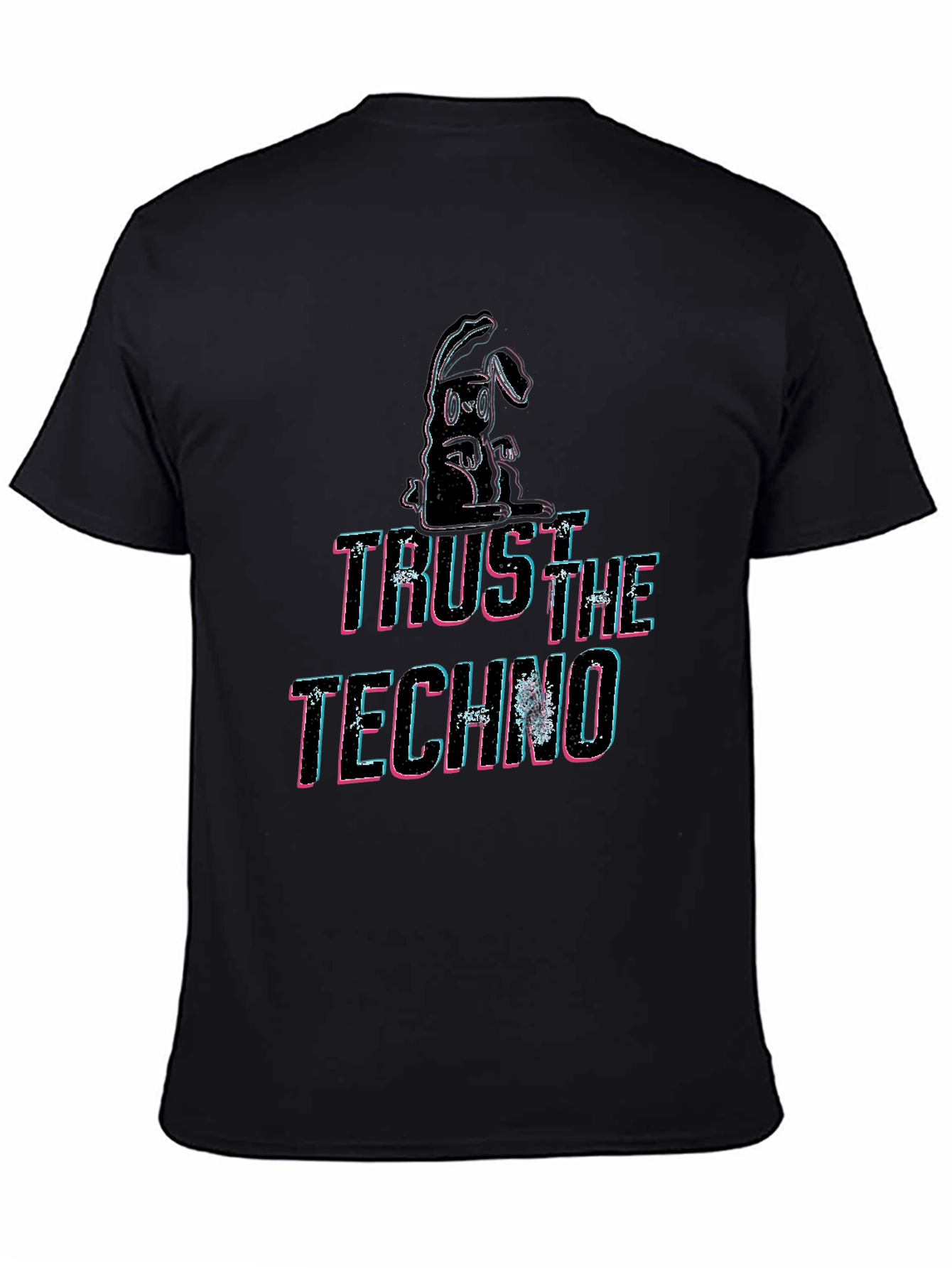 Trust the Techno Graphic Print Black T-Shirt