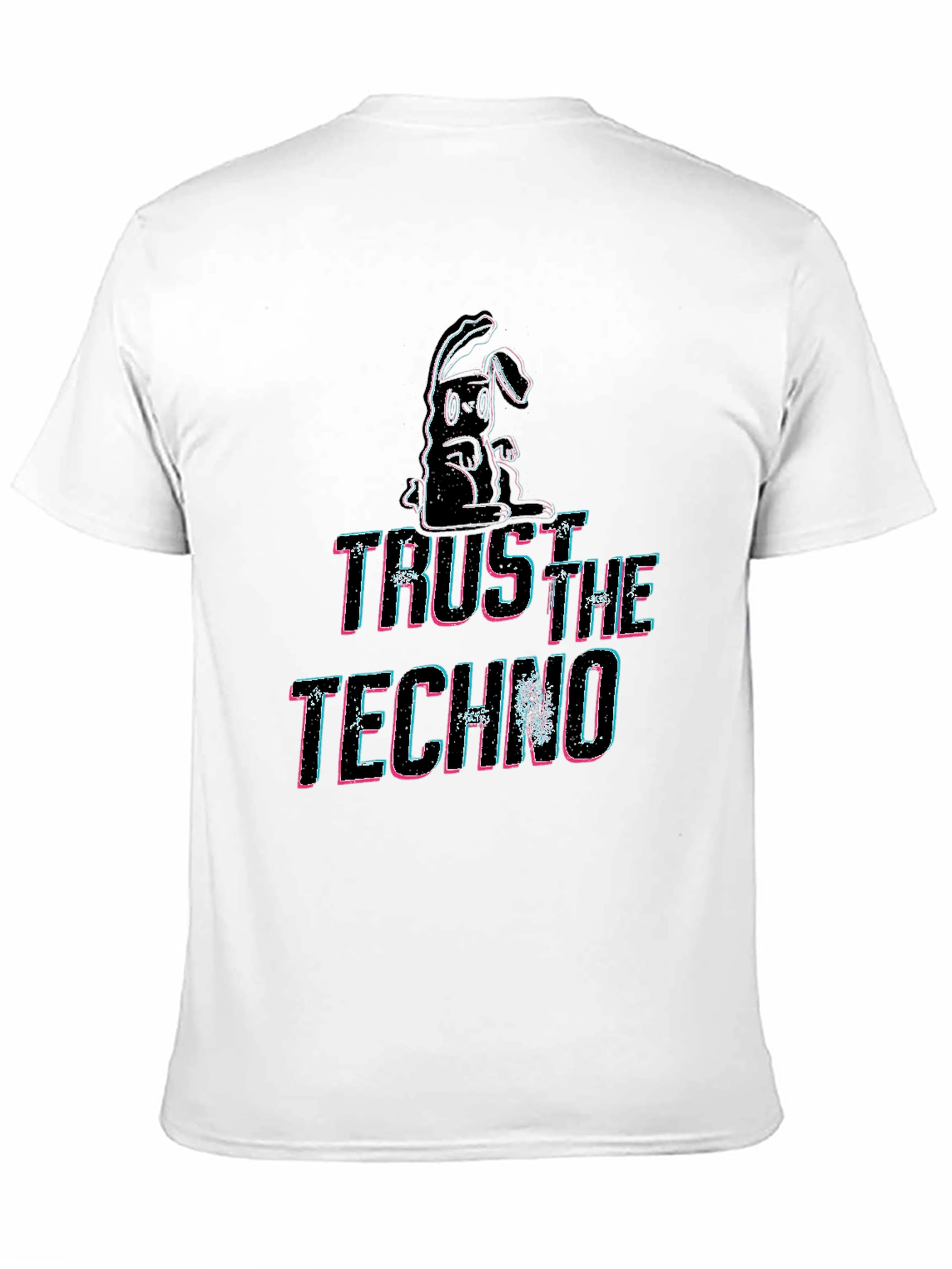 Trust the Techno Graphic Print Black T-Shirt