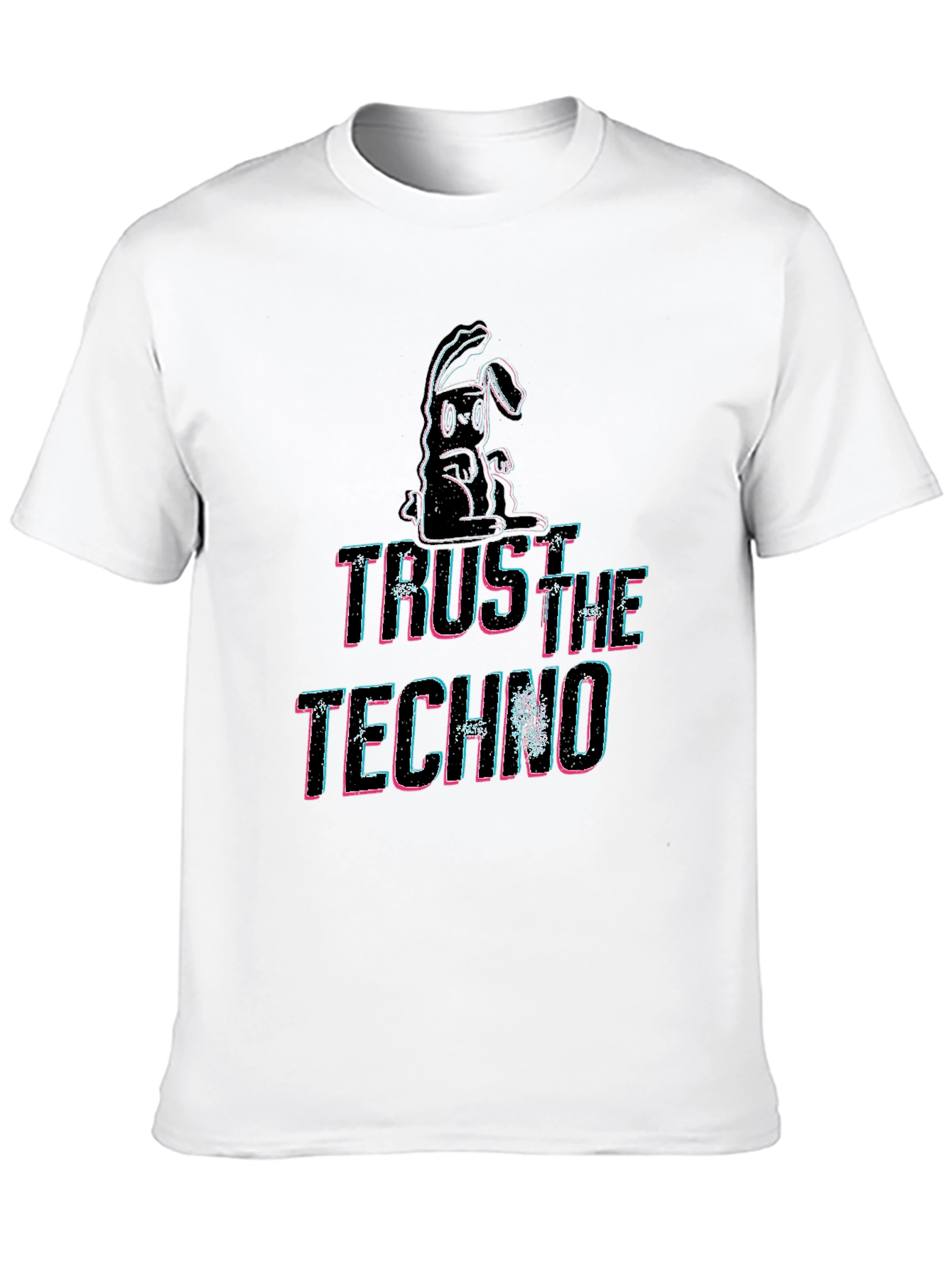 Trust the Techno Graphic Print Black T-Shirt