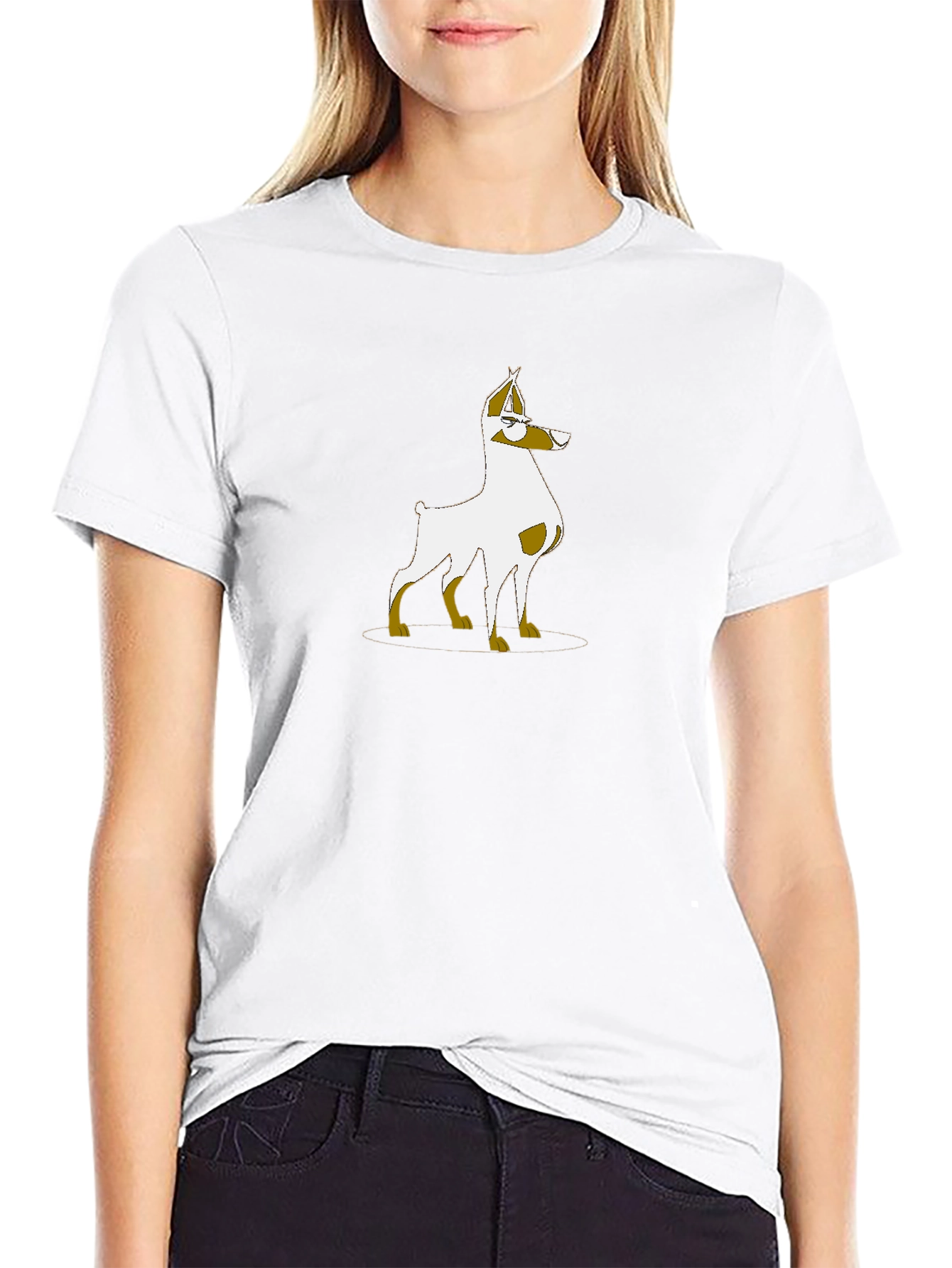 Dog Cartoon Graphic Print T-Shirt