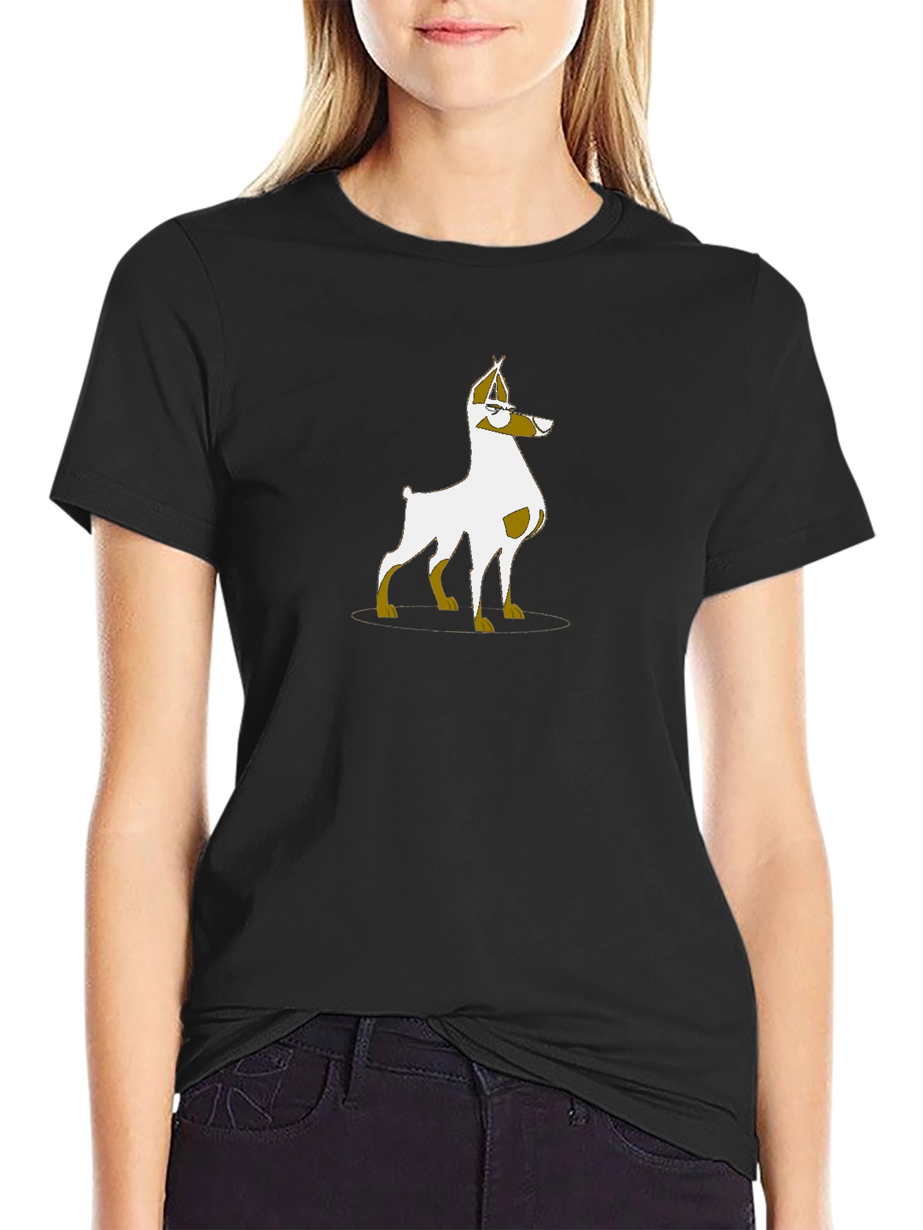 Dog Cartoon Graphic Print T-Shirt