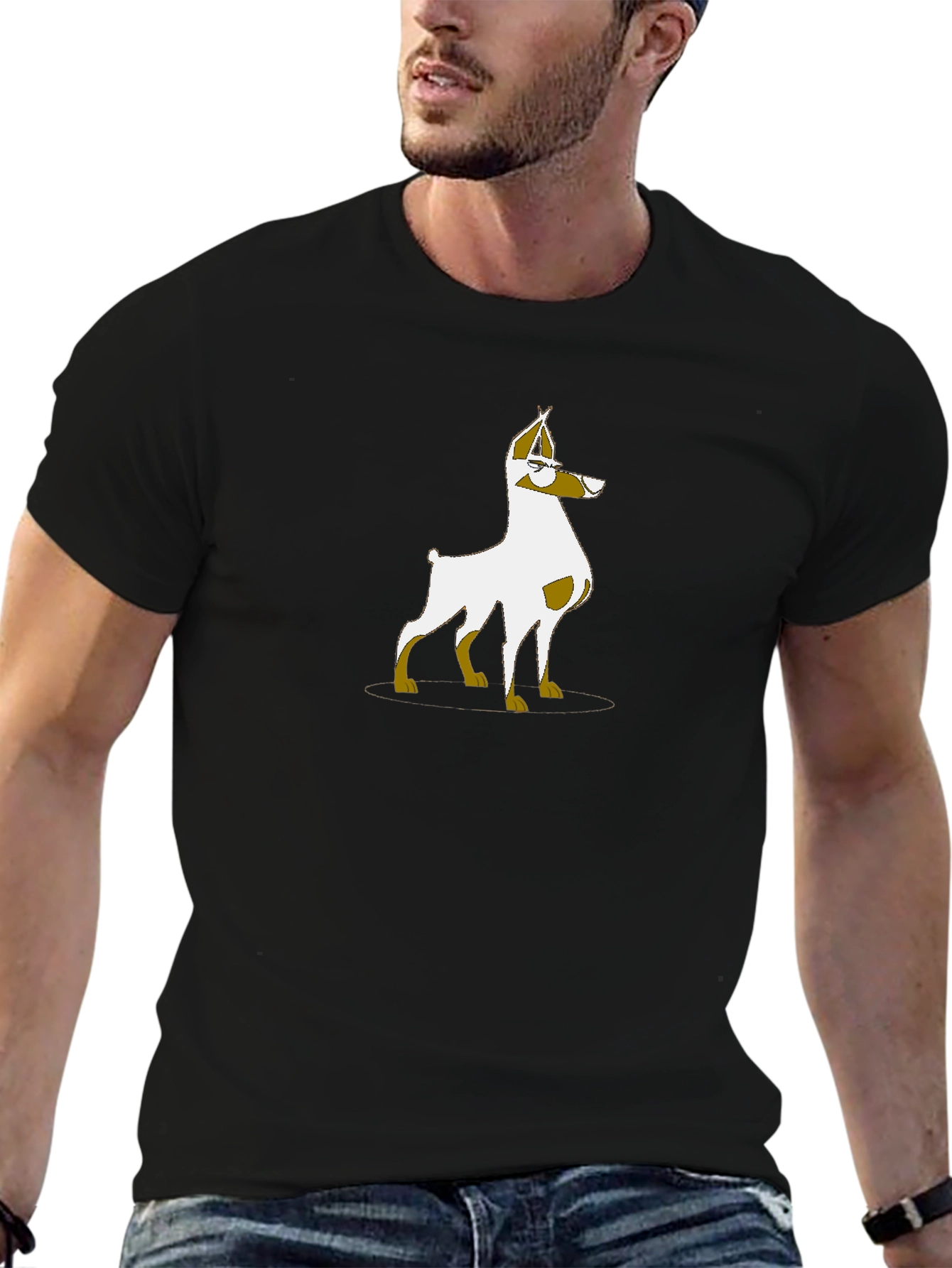 Dog Cartoon Graphic Print T-Shirt