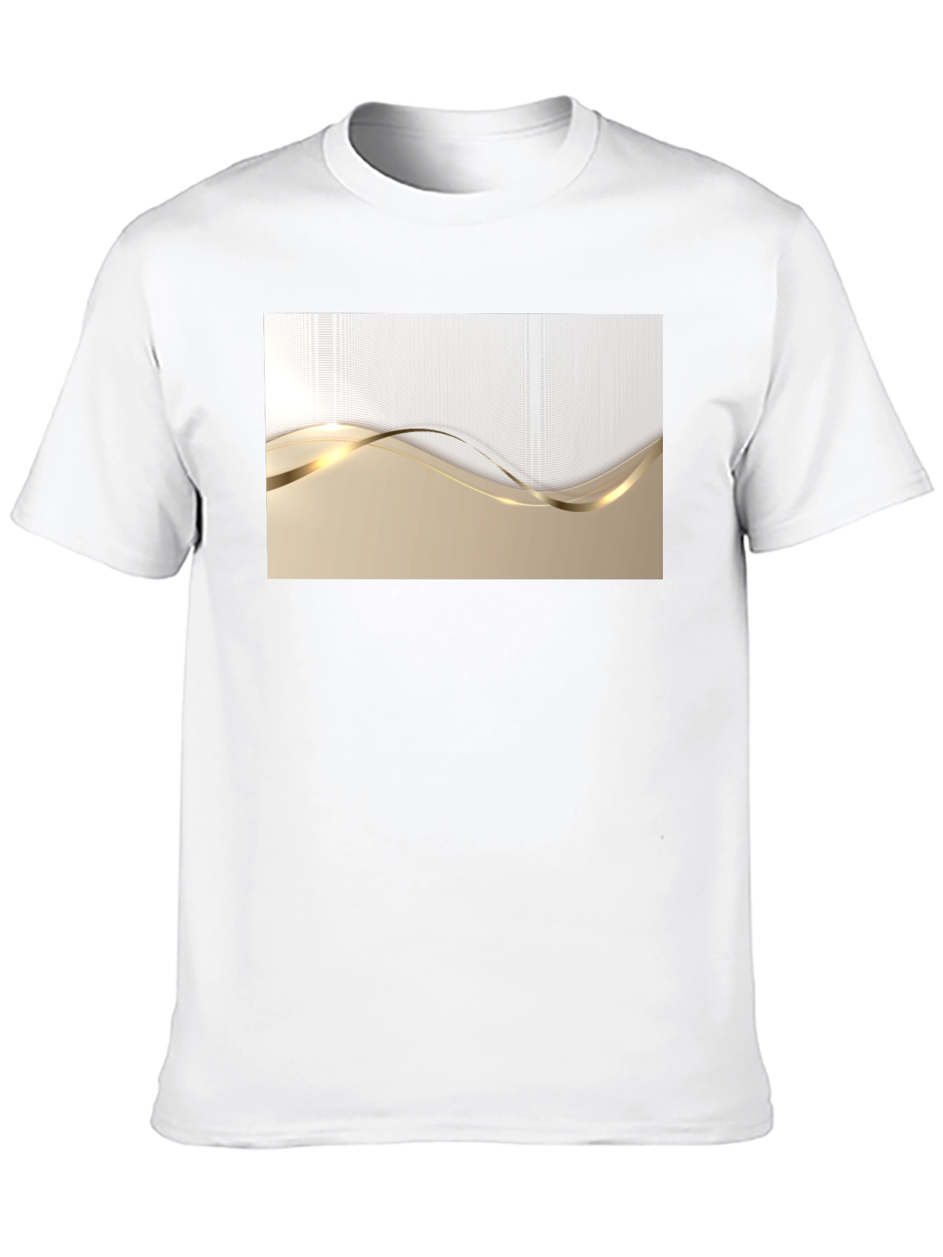 Elegant Gold Wave Graphic T-Shirt - Modern Design
