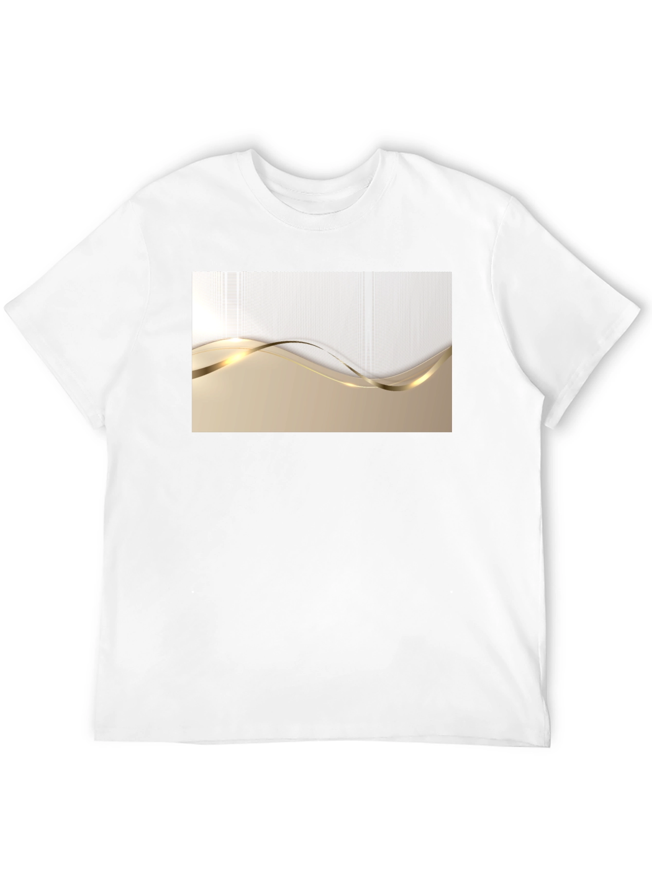 Elegant Gold Wave Graphic T-Shirt - Modern Design