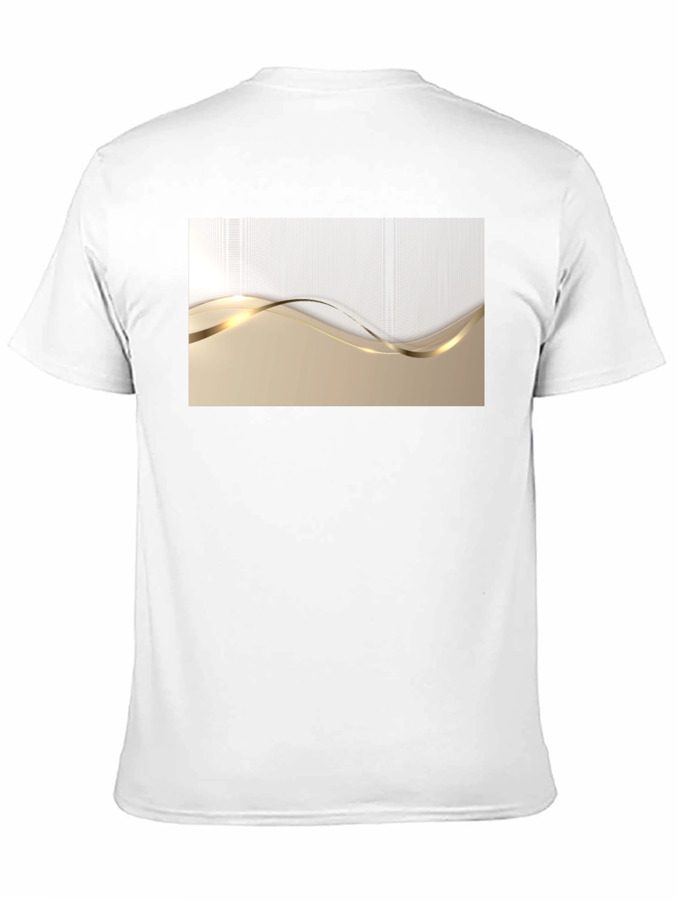 Elegant Gold Wave Graphic T-Shirt - Modern Design
