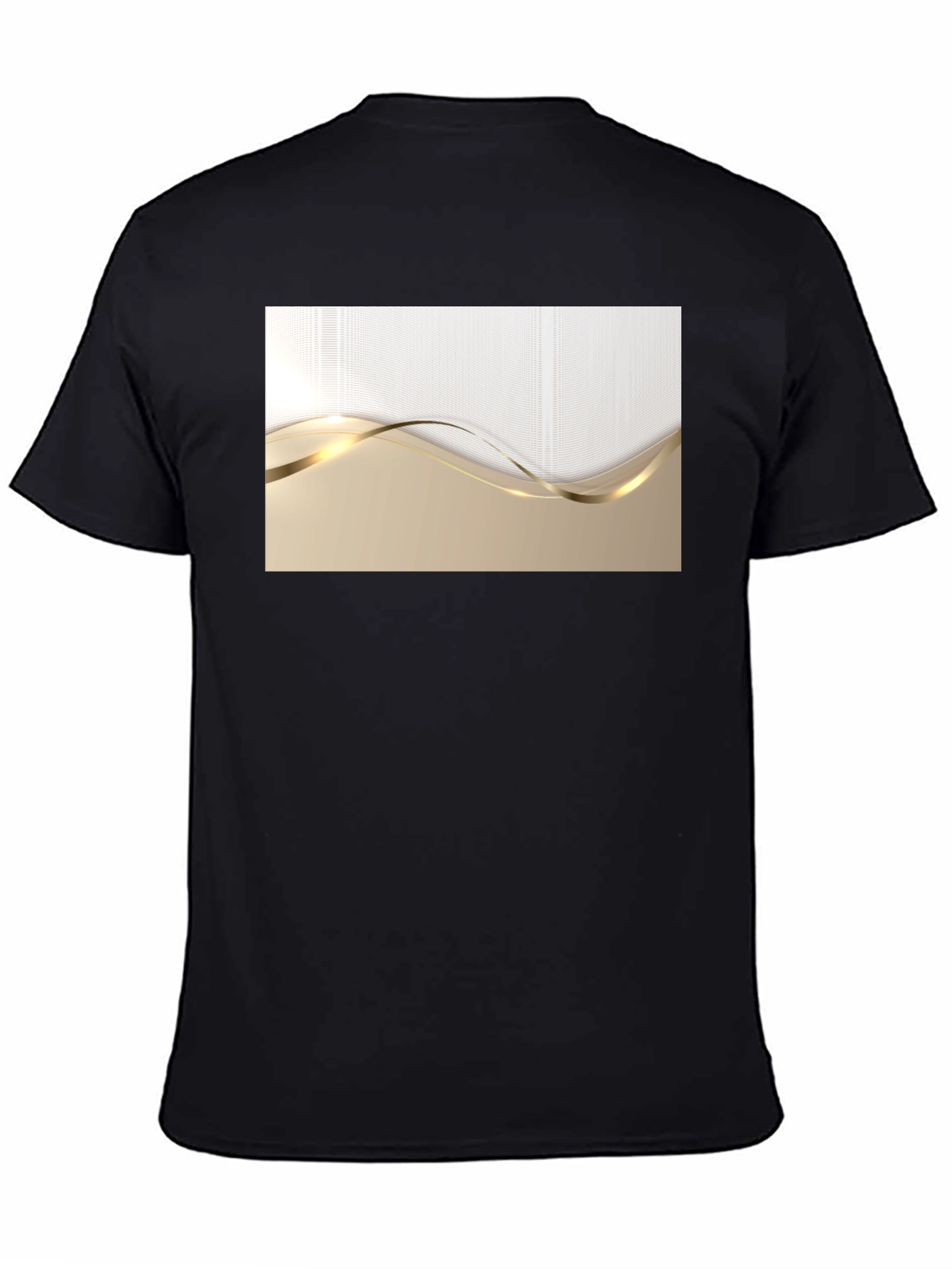 Elegant Gold Wave Graphic T-Shirt - Modern Design