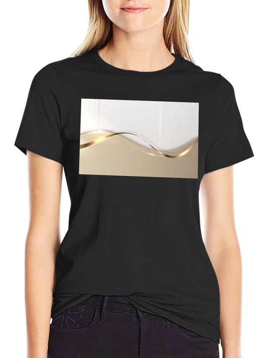 Elegant Gold Wave Graphic T-Shirt - Modern Design