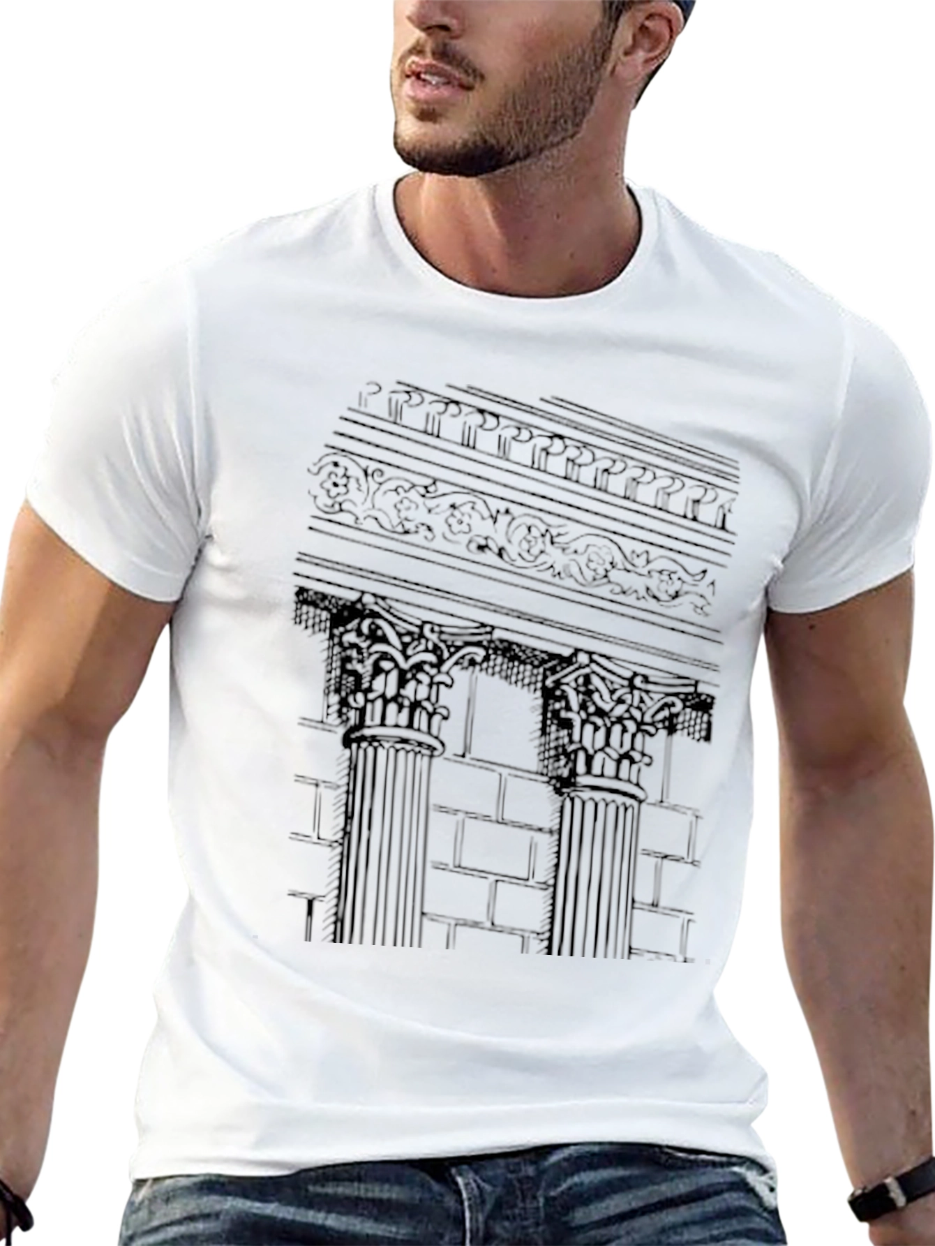 Architectural Columns Graphic Tee - Black