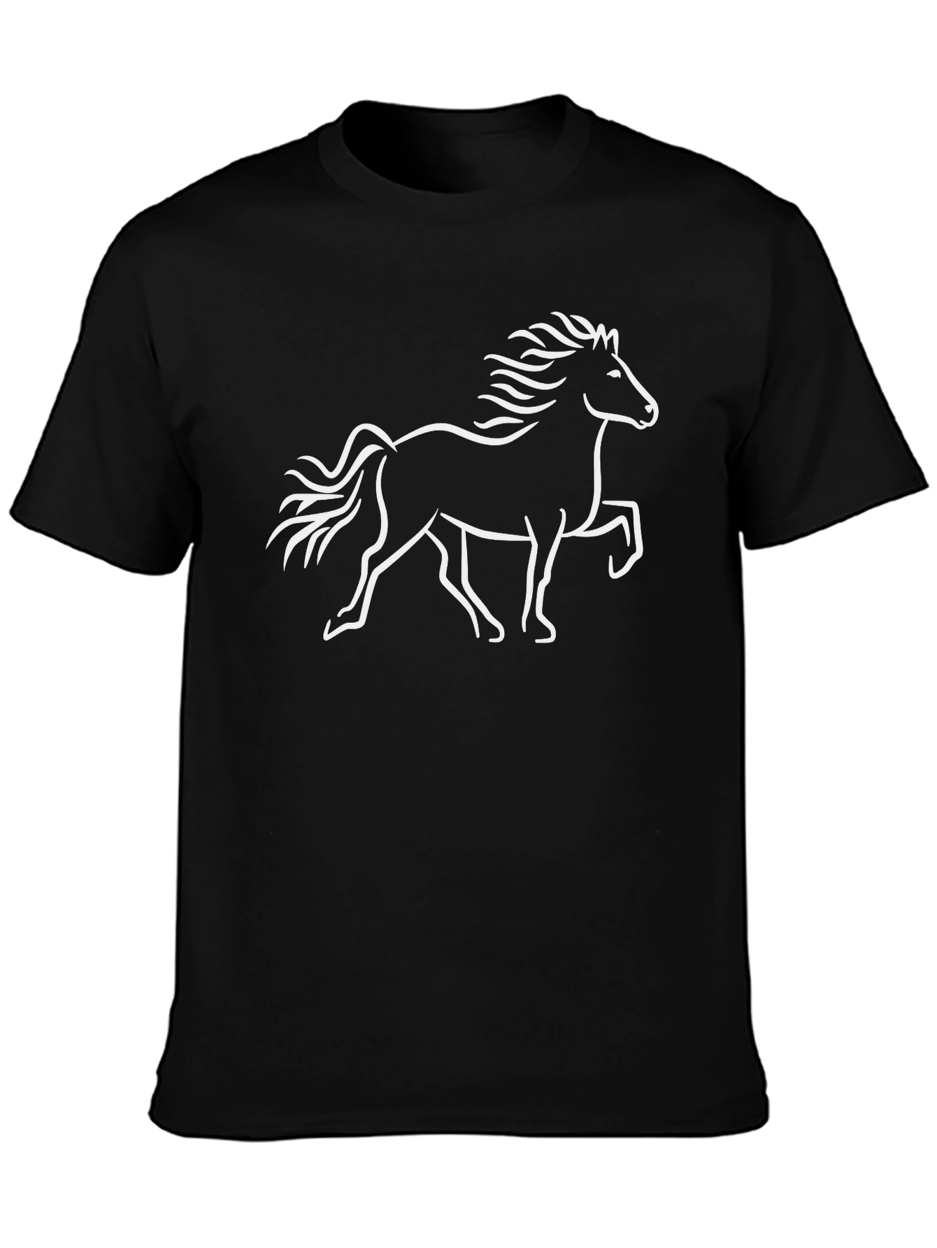 Horse Graphic Tee - Black Cotton Comfort
