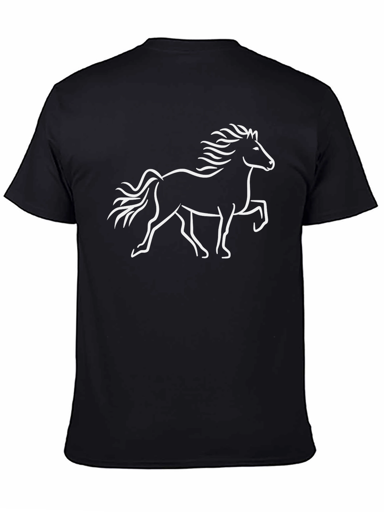 Horse Graphic Tee - Black Cotton Comfort